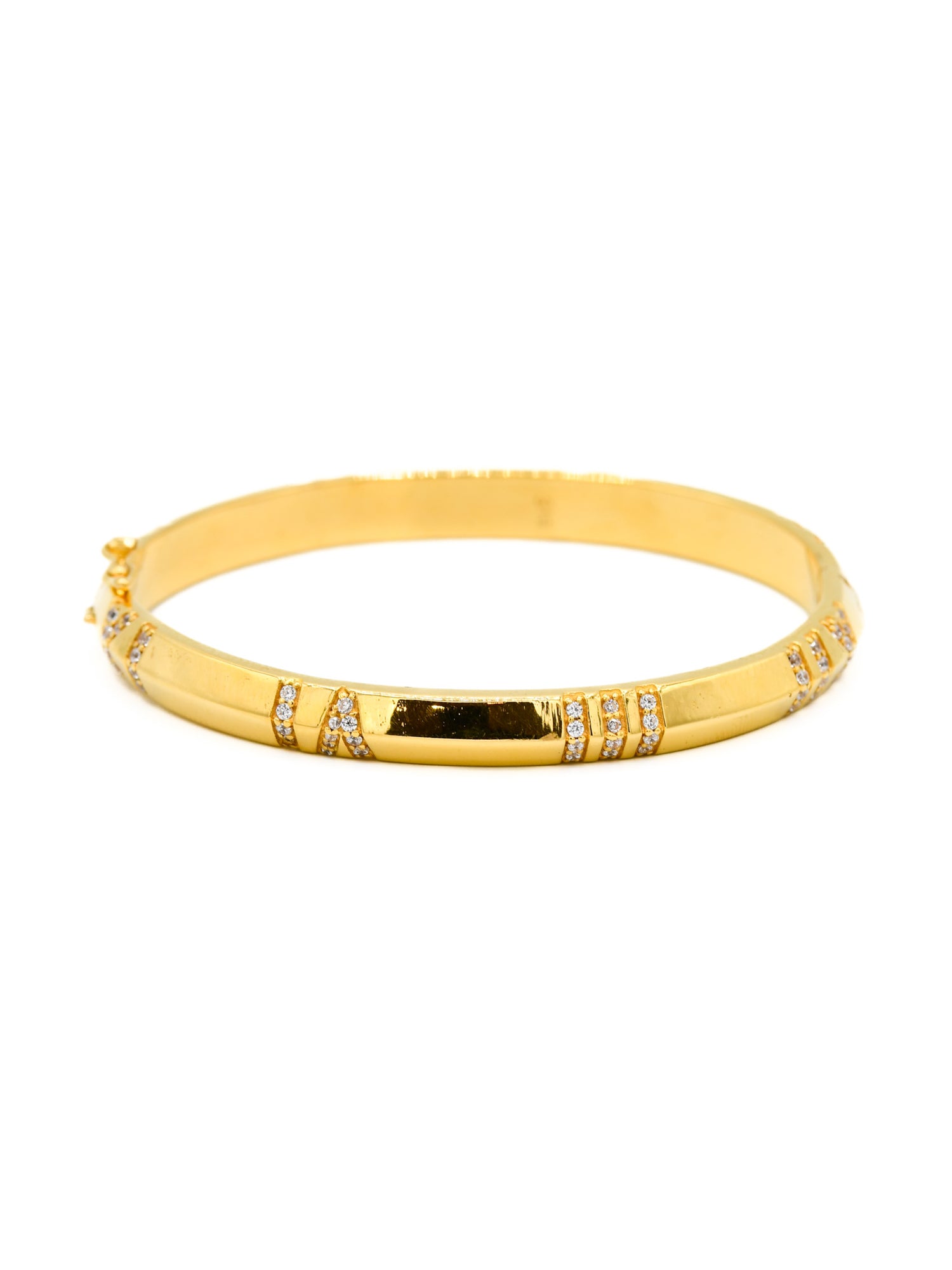 22ct Gold CZ Oval Shaped Bangle - Roop Darshan