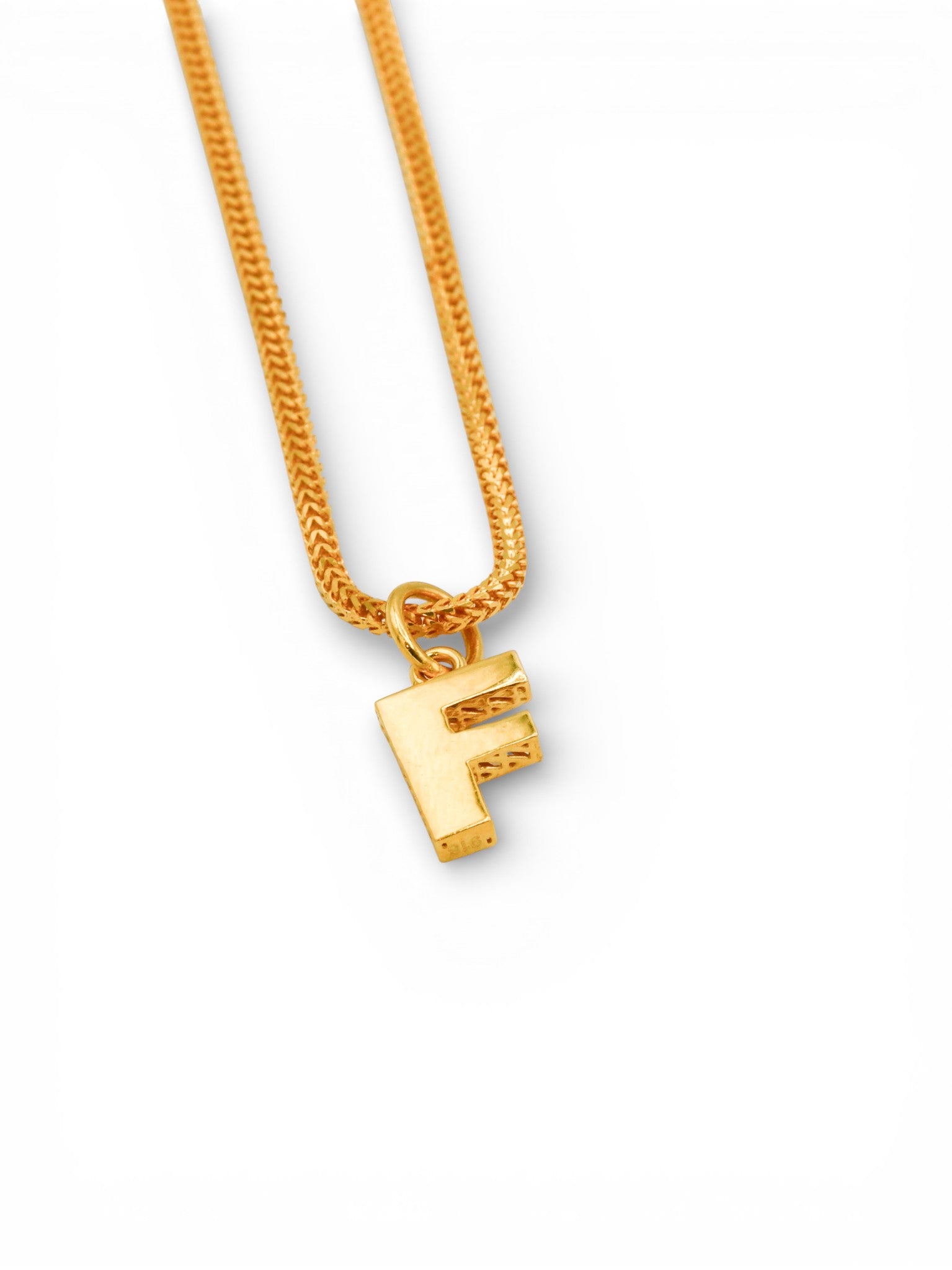 22ct Gold "F" Pendant - Roop Darshan