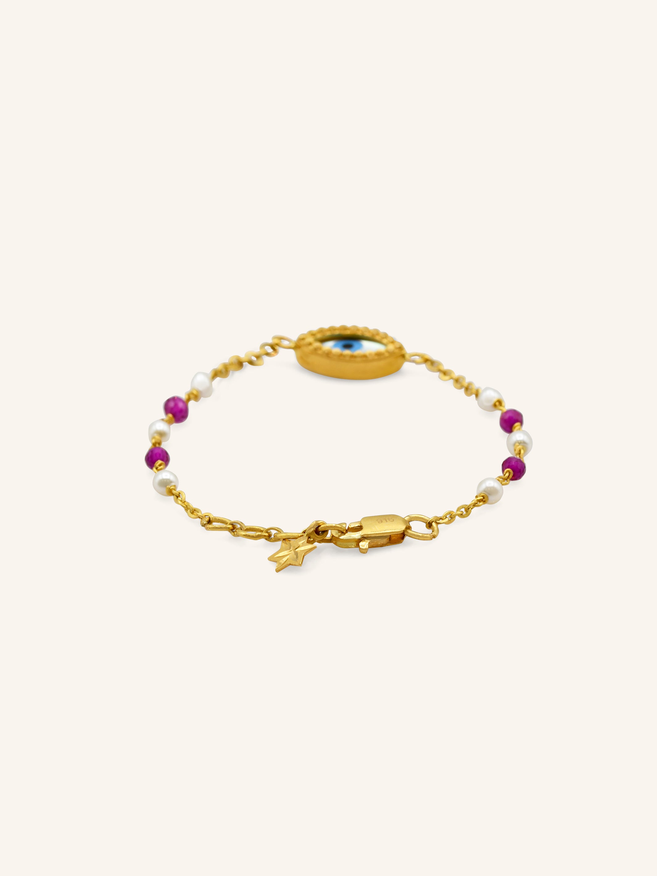 22ct Gold Evil Eye 1 Piece Baby Bracelet