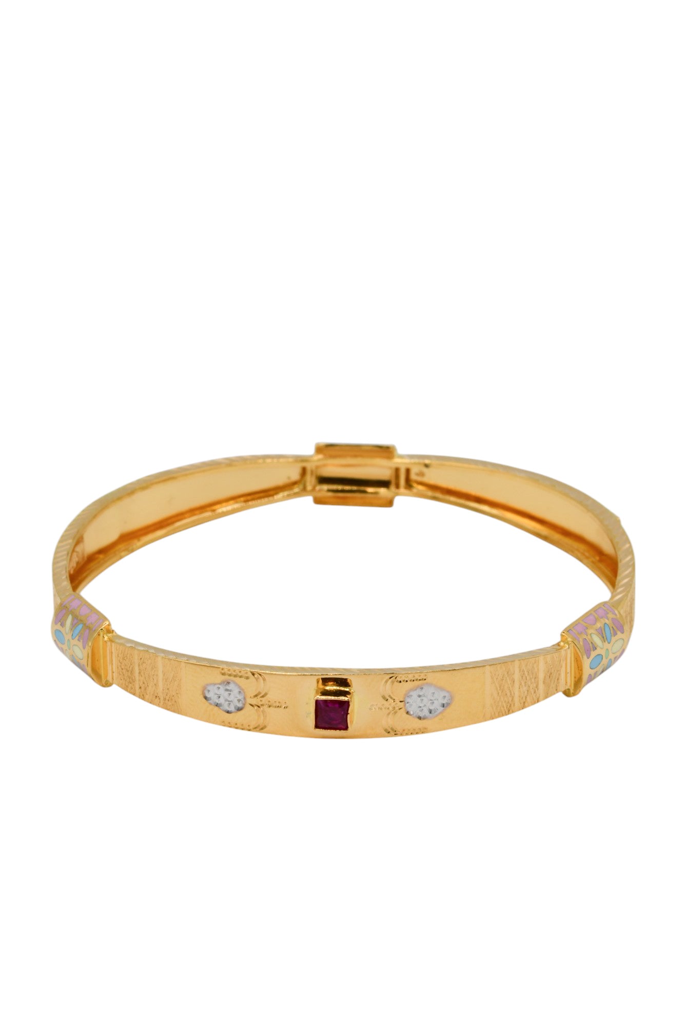 22ct Gold Antique Pearl Kundan Pair Bangle