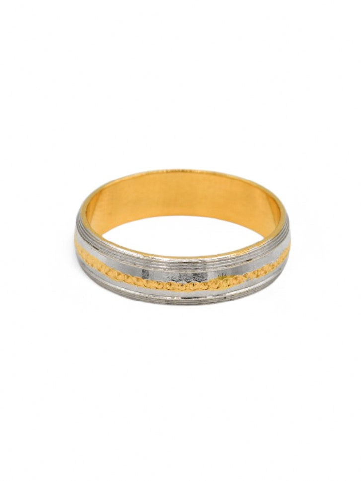 22ct Gold Two Tone Band Ring - Roop Darshan