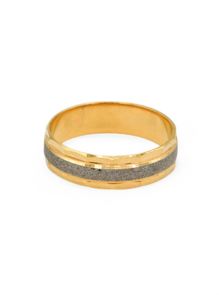 22ct Gold Two Tone Band Ring - Roop Darshan