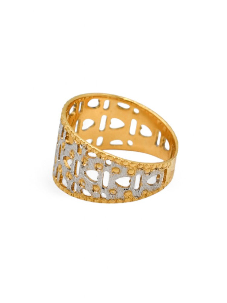 22ct Gold Two Tone Ladies Ring - Roop Darshan