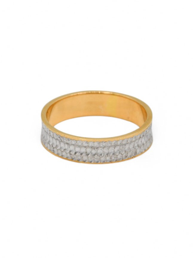 22ct Gold Two Tone Band Ring - Roop Darshan