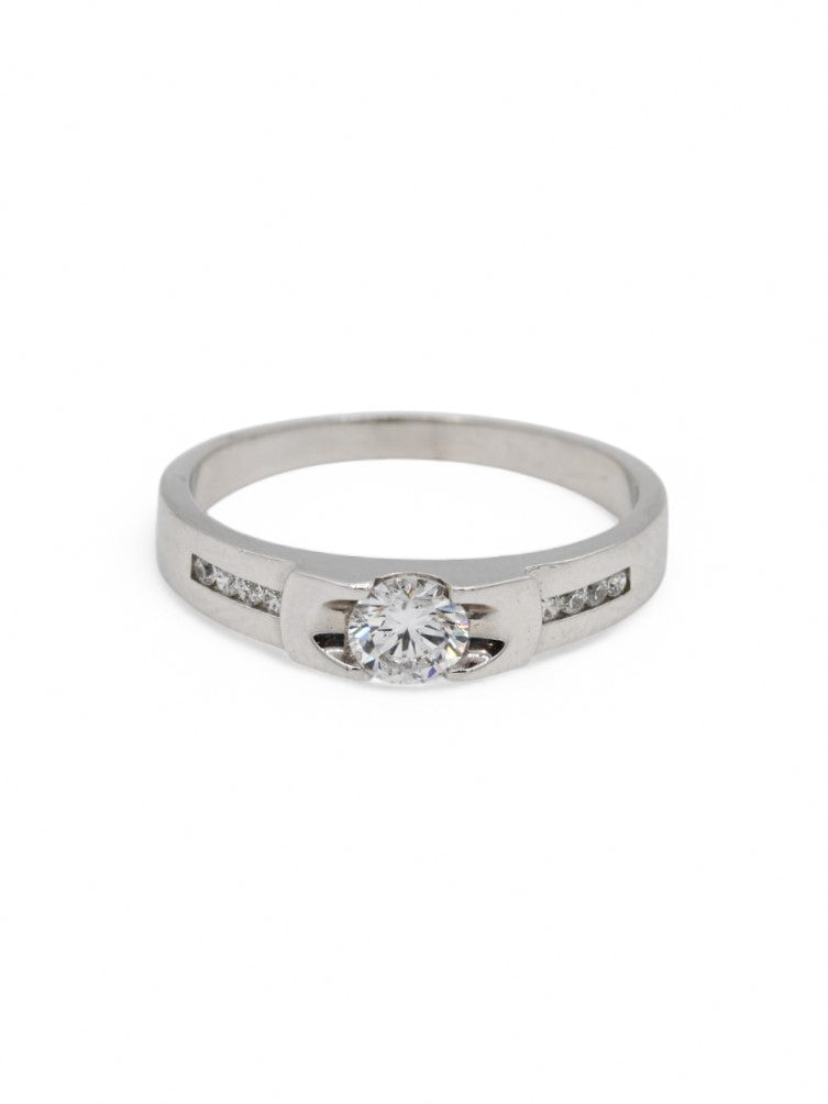 22ct White Gold CZ Ring - Roop Darshan