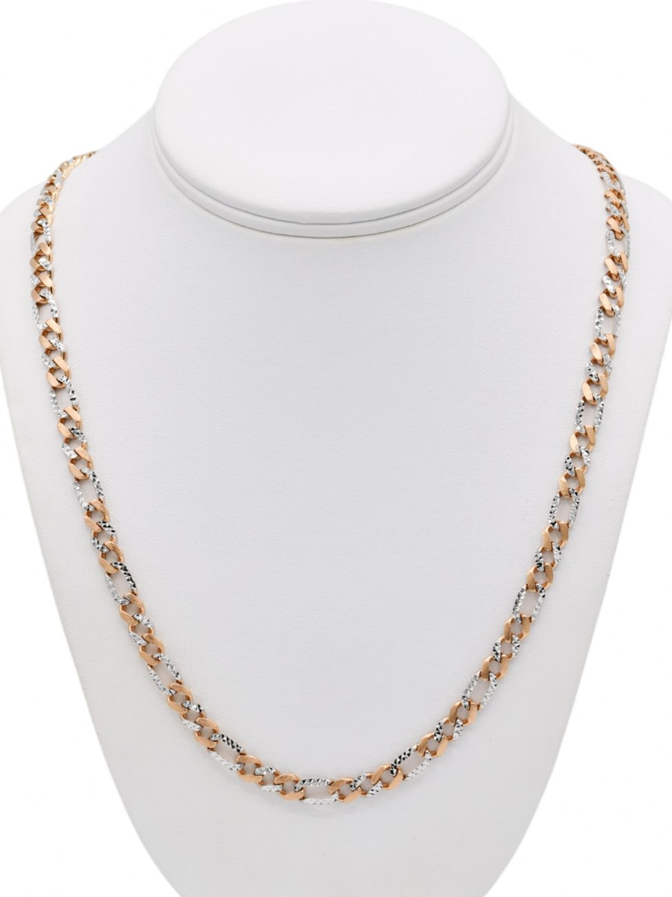18ct Rose Gold Two Tone Curb Chain - Roop Darshan