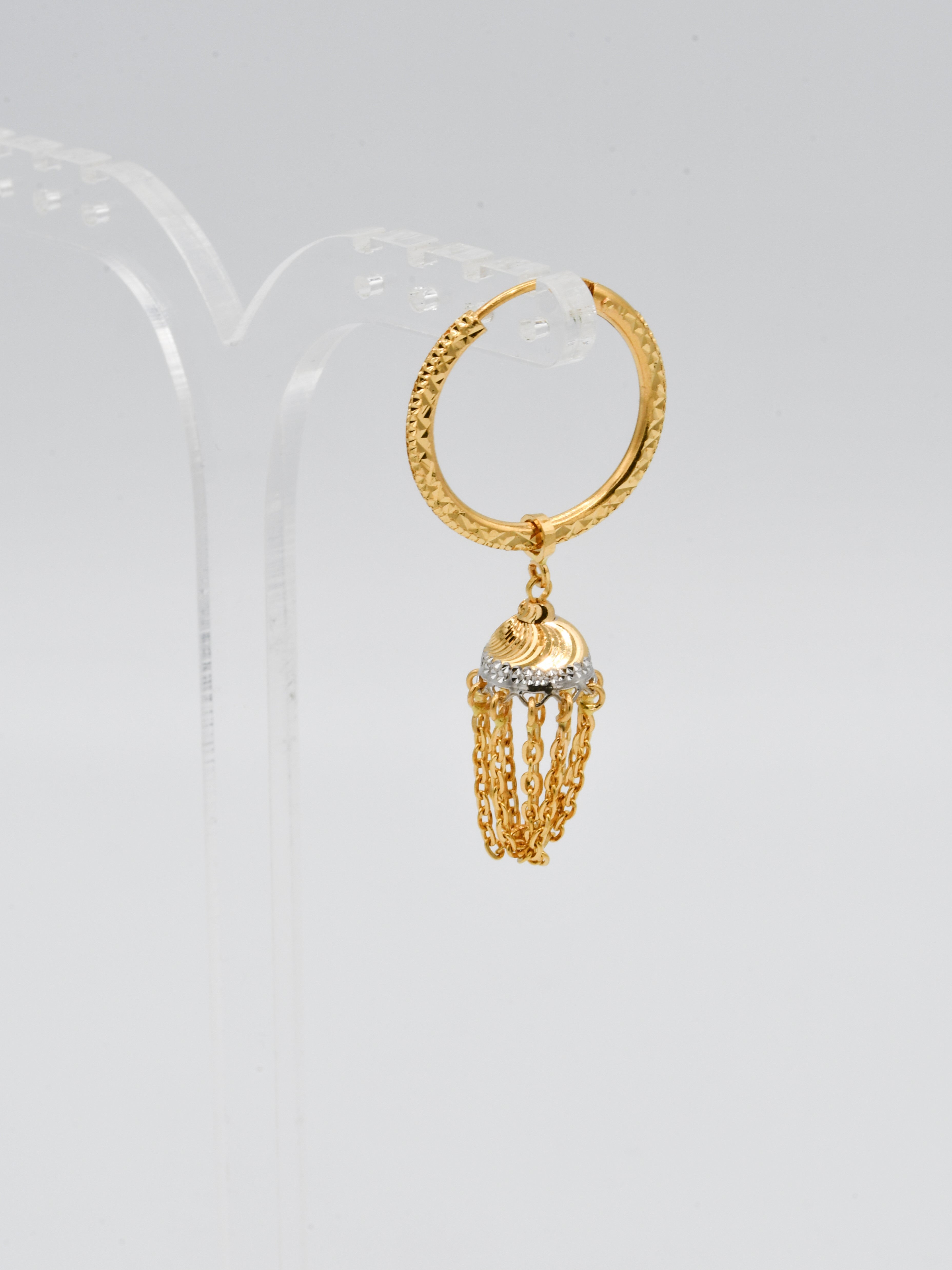 22ct Gold Two Tone Jhumki Bali - Roop Darshan