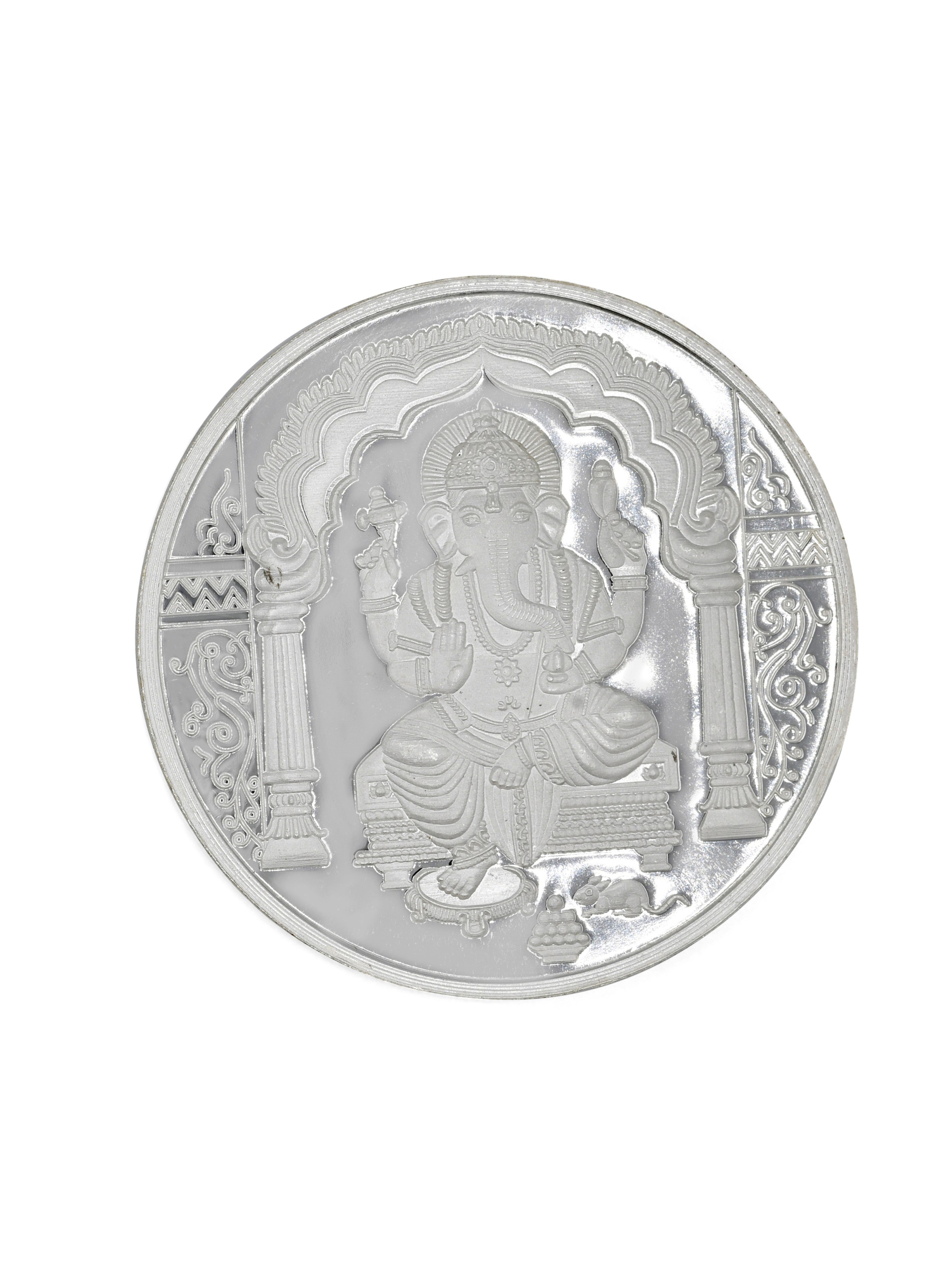 Silver Ganesha Coin 100 GMS