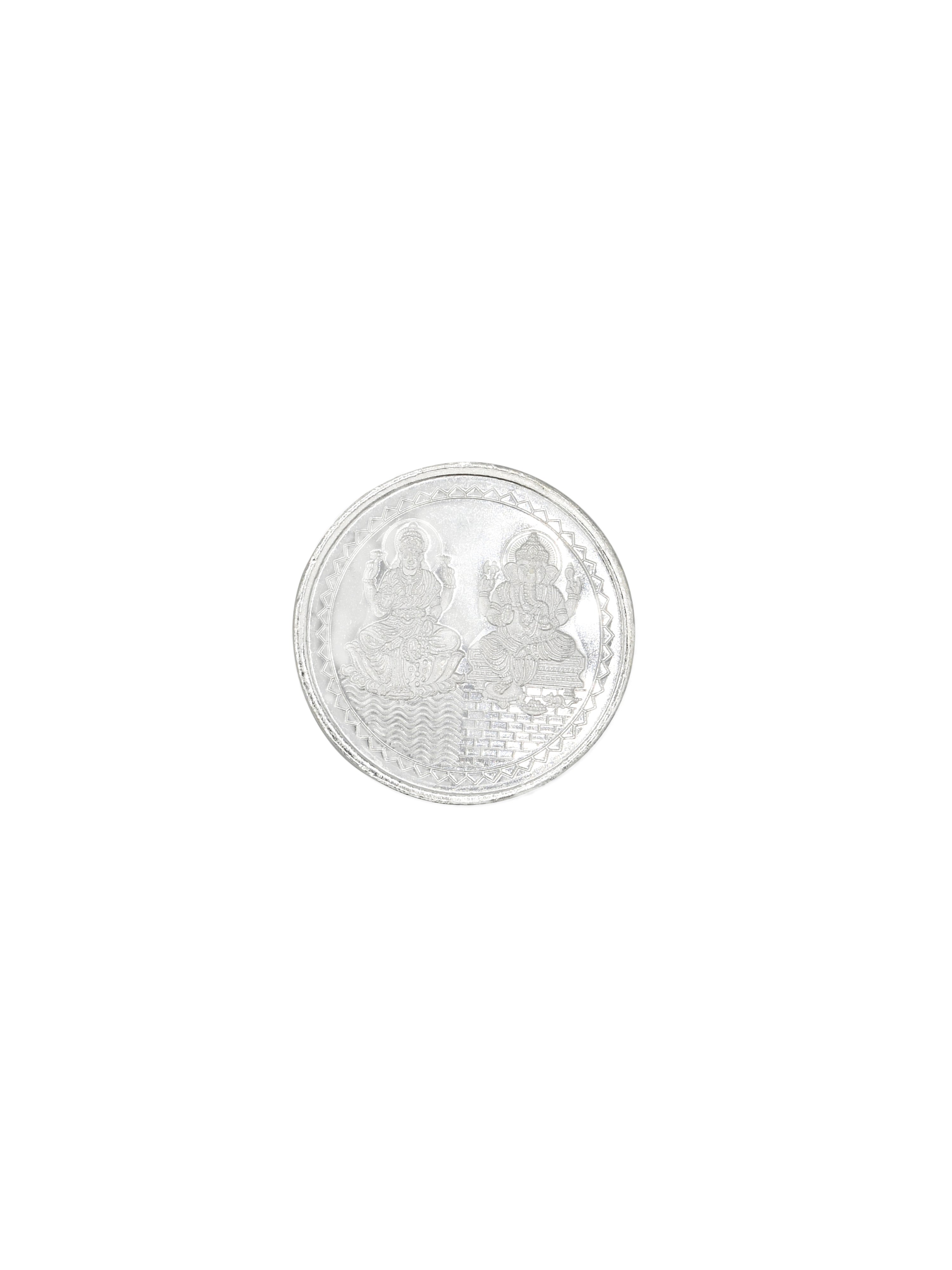 10 Grams Silver Laxmiji & Ganesha Coin - Roop Darshan