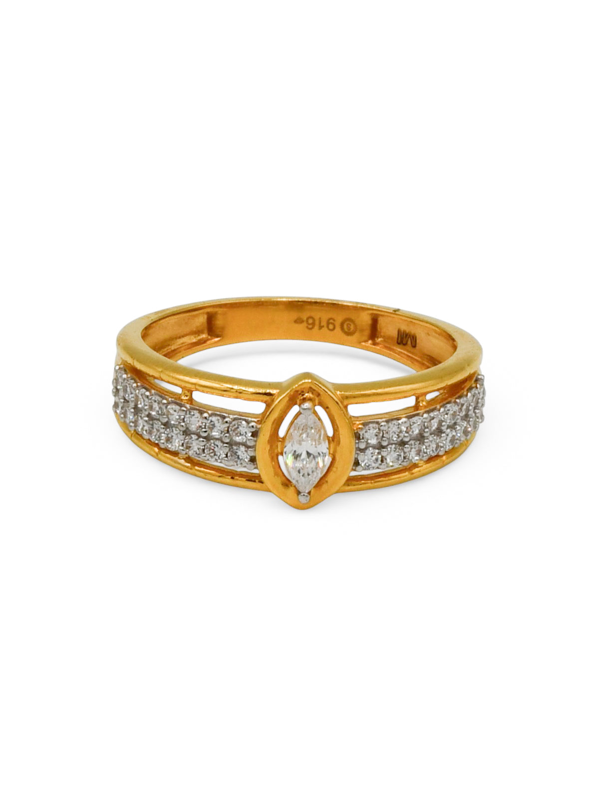22Ct Gold CZ Ladies Ring - Roop Darshan