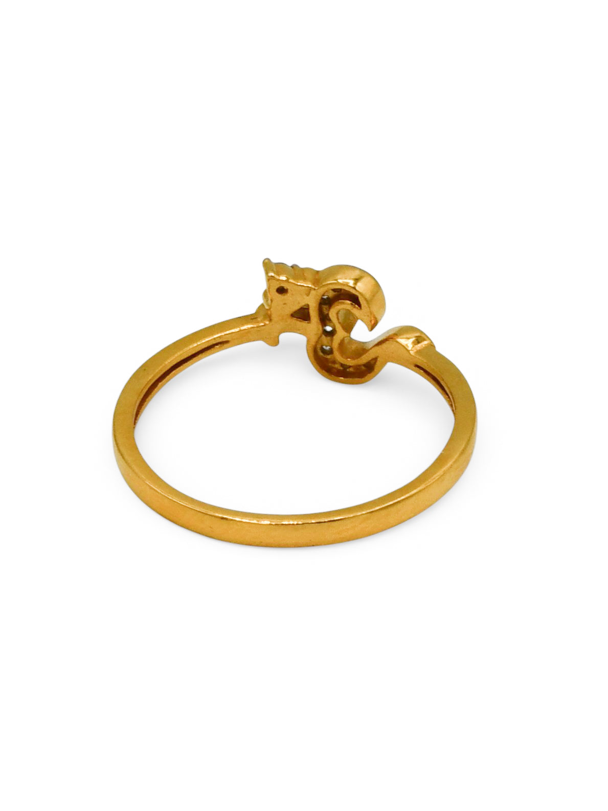 22Ct Gold CZ Om Ladies Ring