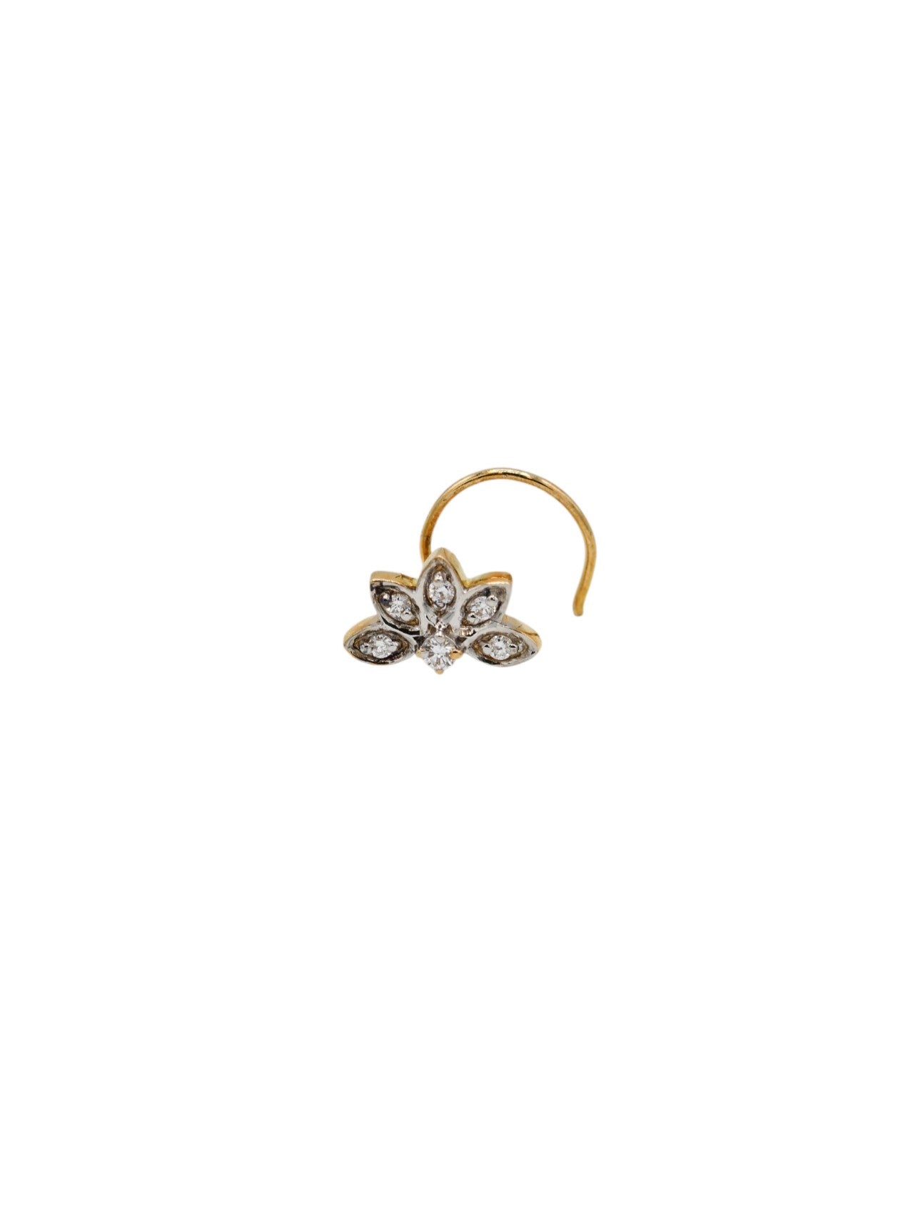 18ct Gold 0.05ct Diamond Nose Pin - Roop Darshan
