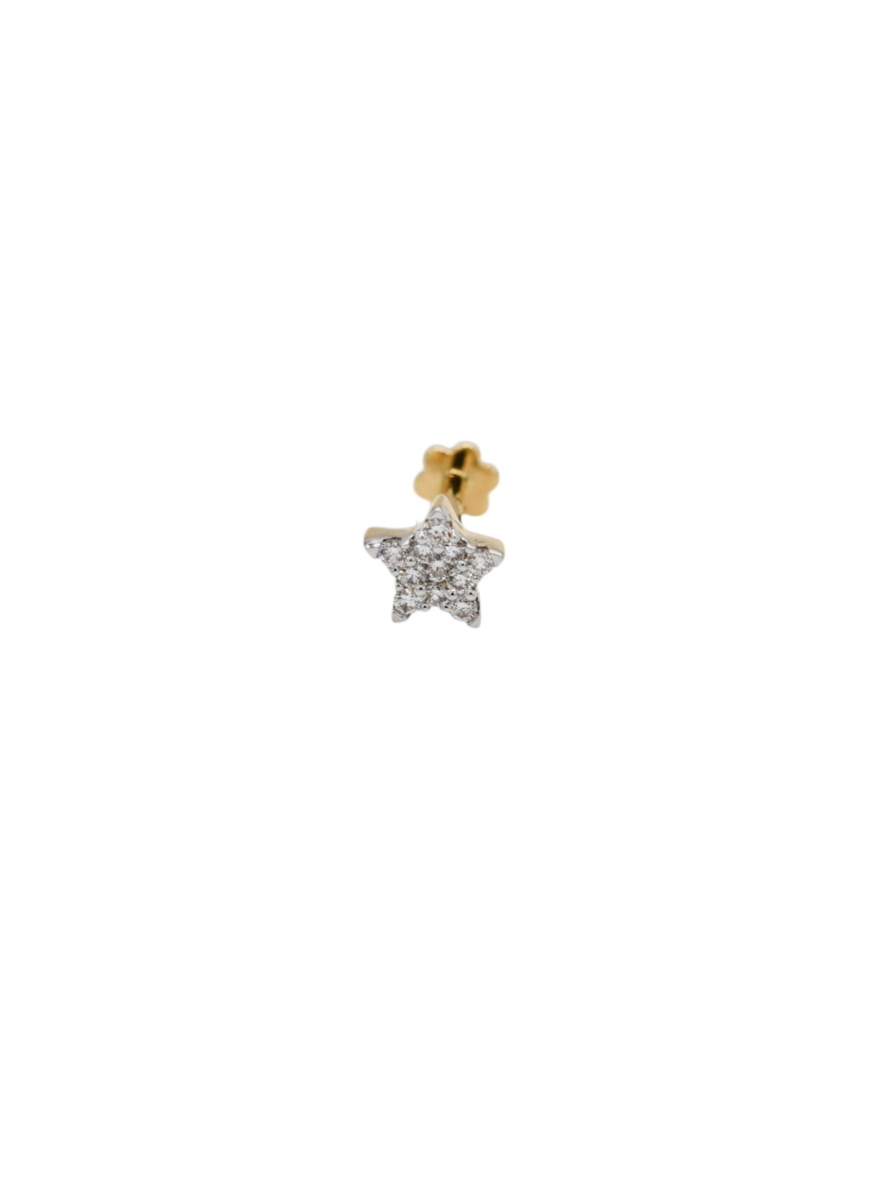 18ct Gold 0.10ct Diamond Nose Pin - Roop Darshan