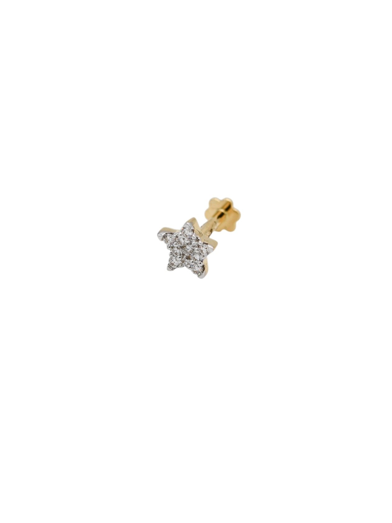 18ct Gold 0.10ct Diamond Nose Pin - Roop Darshan