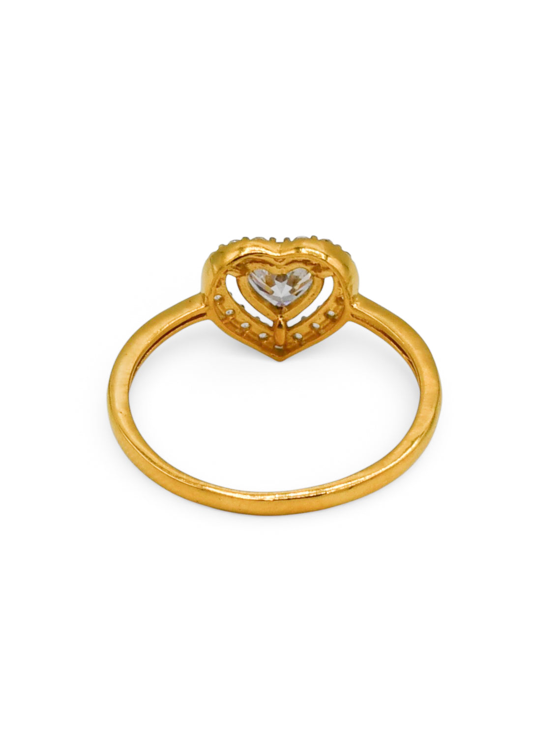 22Ct Gold CZ Heart Ladies Ring