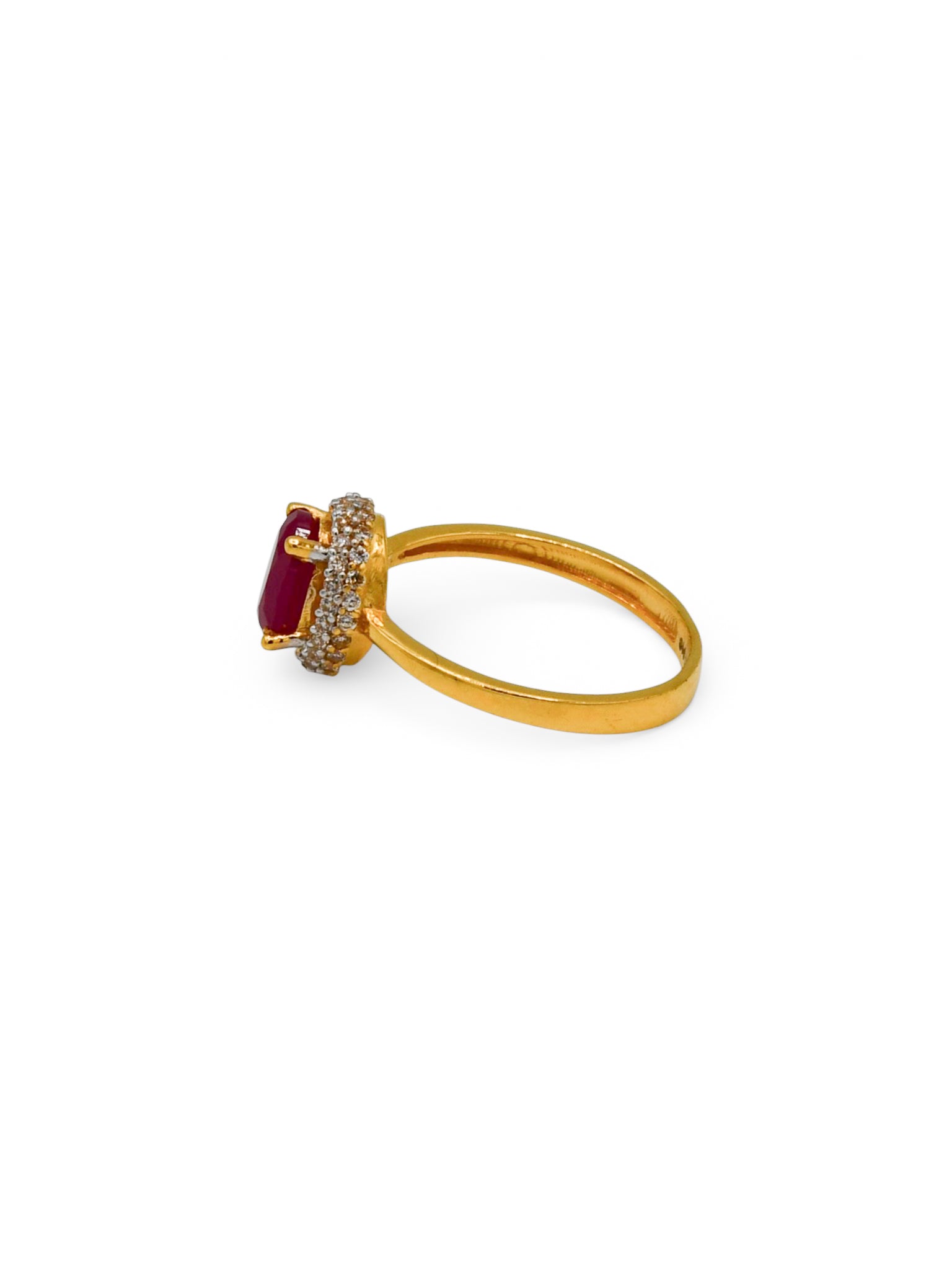 22Ct Gold Pink CZ Ladies Ring