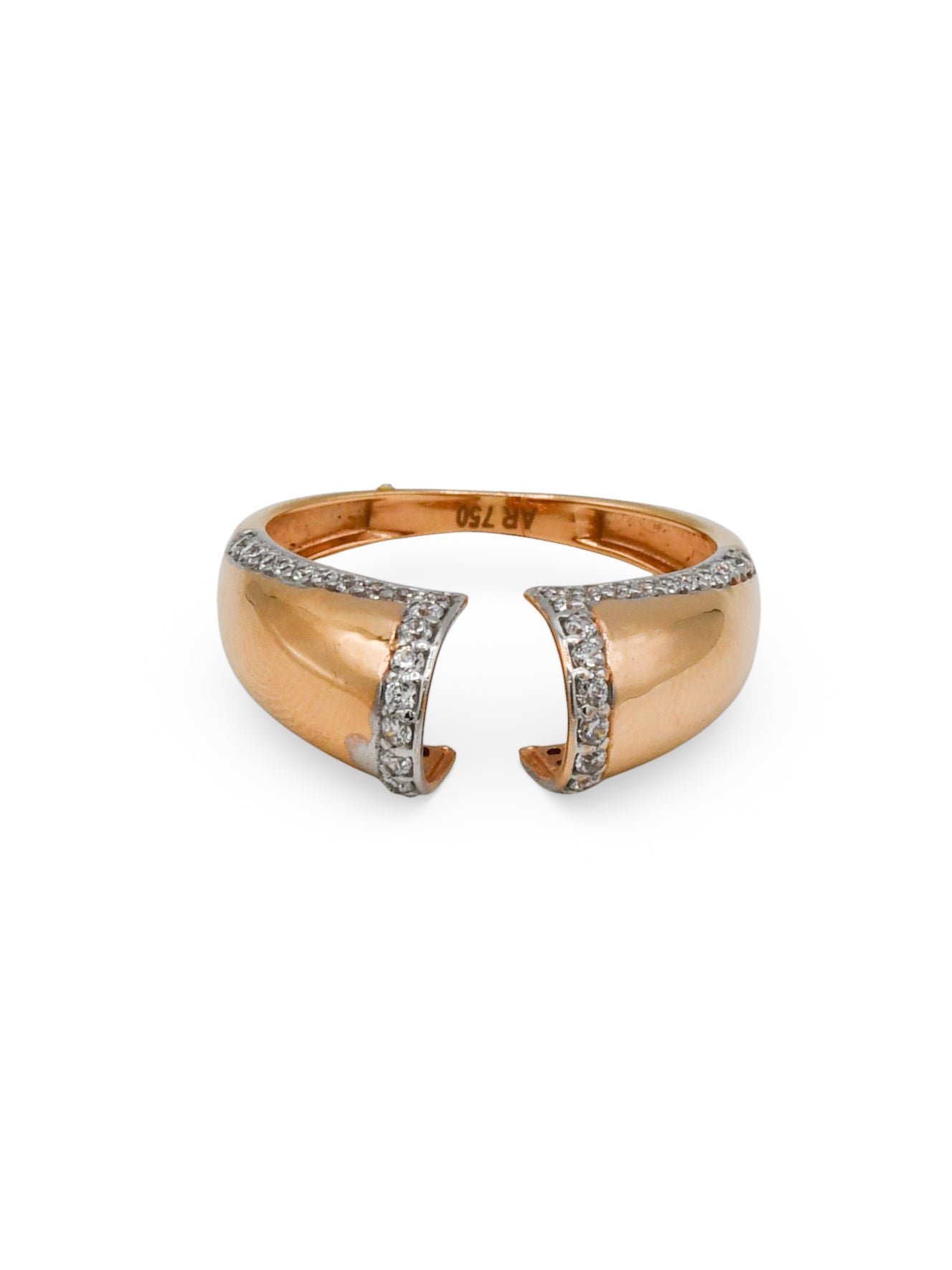 18ct Rose Gold CZ Ladies Ring - Roop Darshan