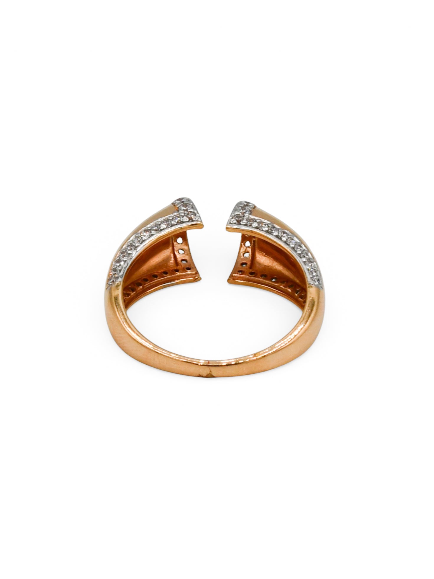 18ct Rose Gold CZ Ladies Ring