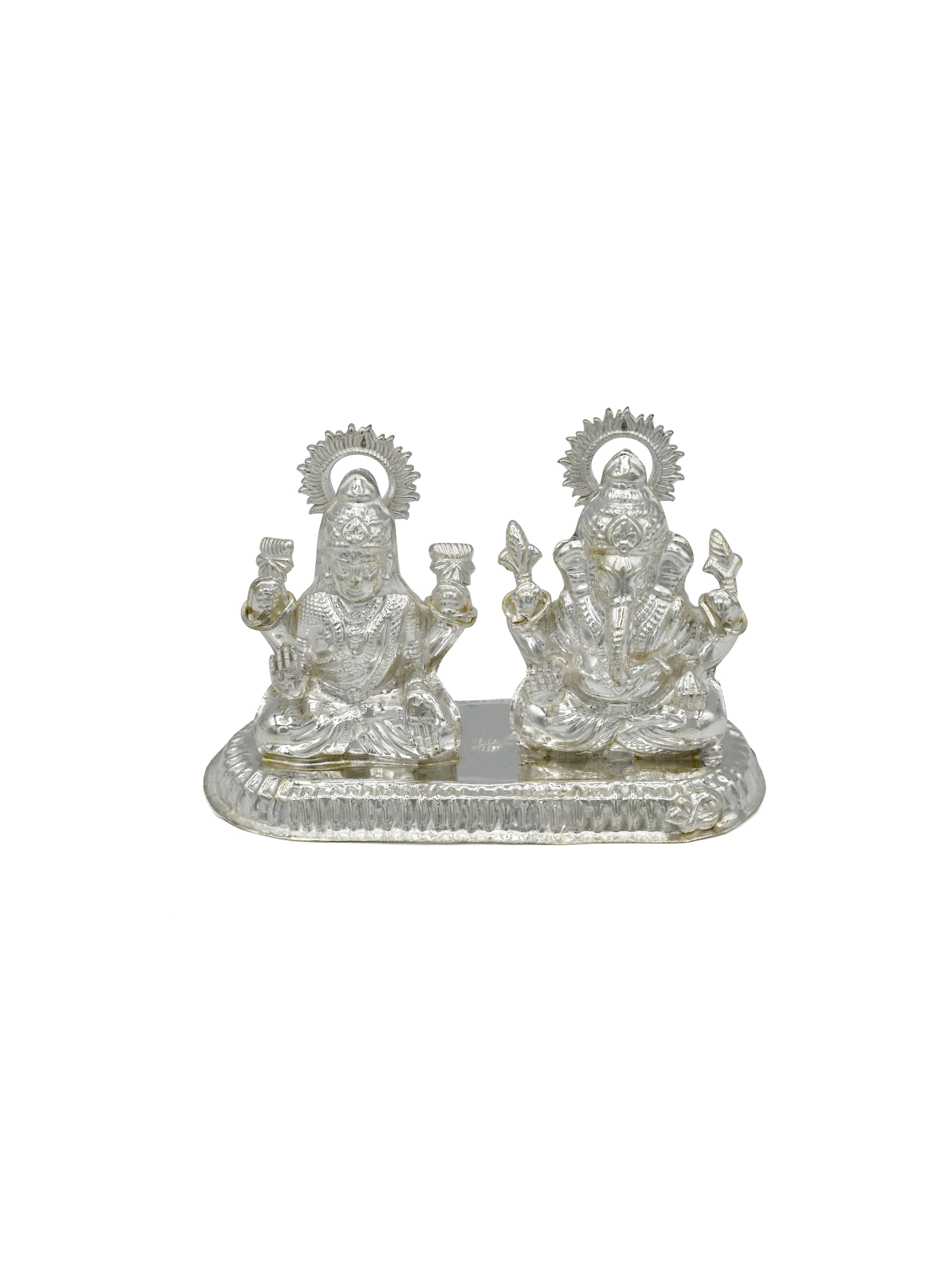 Silver Laxmi Ganesh Murti - Roop Darshan