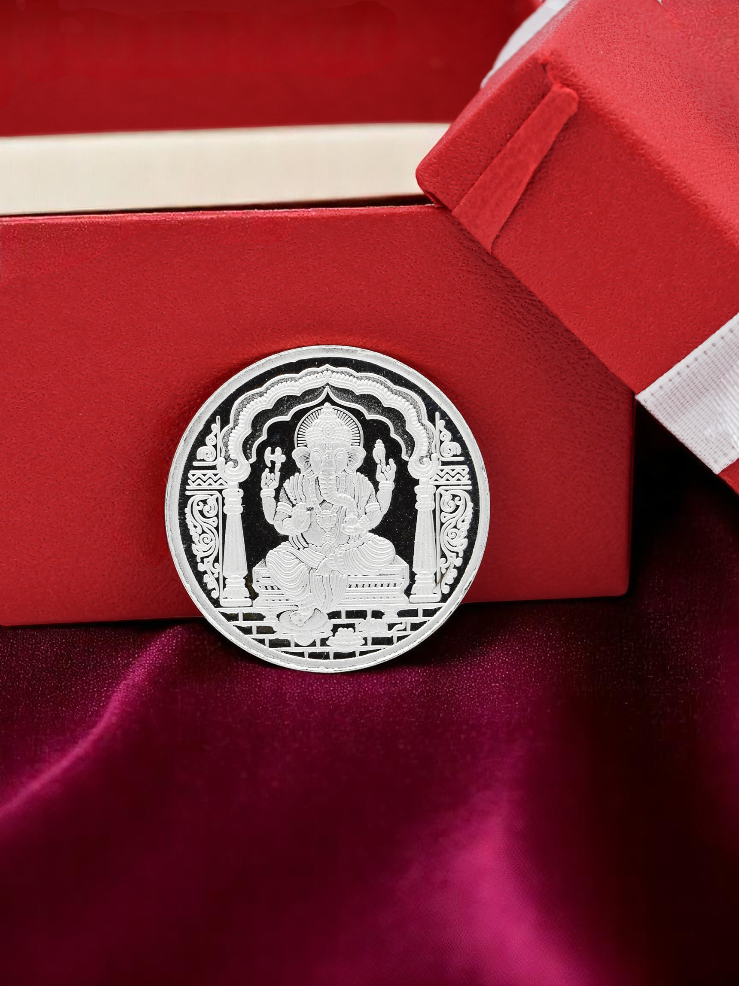 10 Gram Silver Ganesha Coin - Roop Darshan