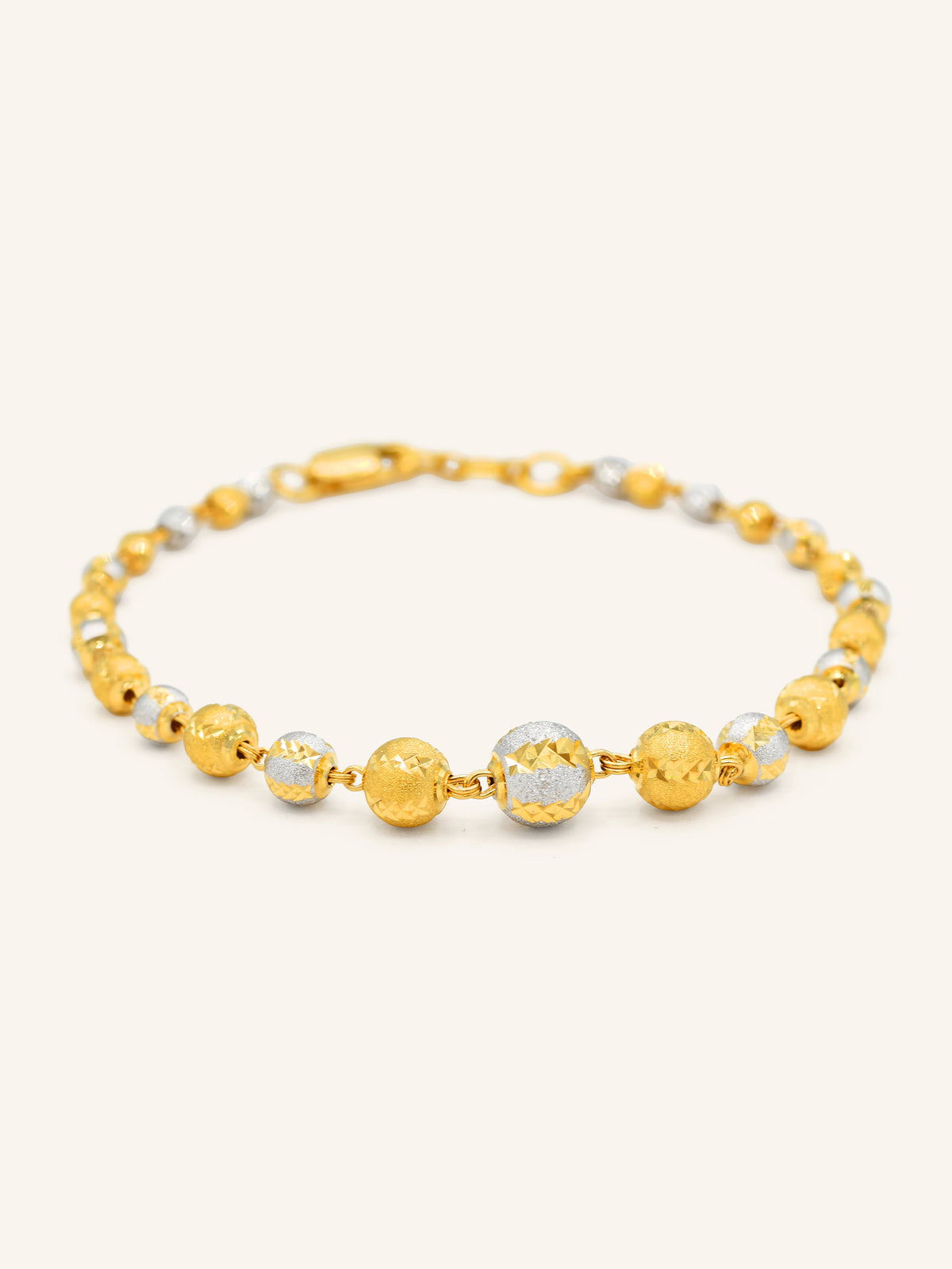 22ct Gold Two-Tone Ball Bracelet
