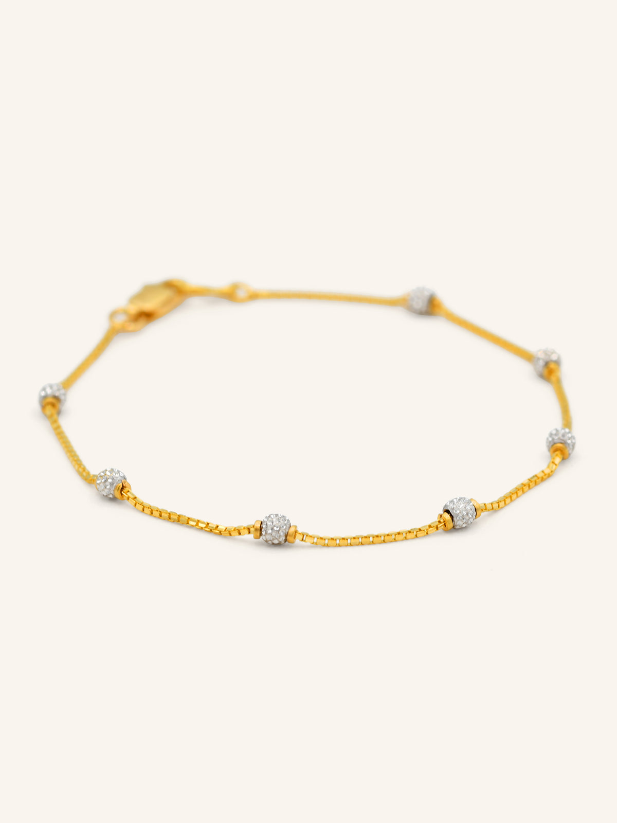 22ct Gold Two Tone Ball Bracelet