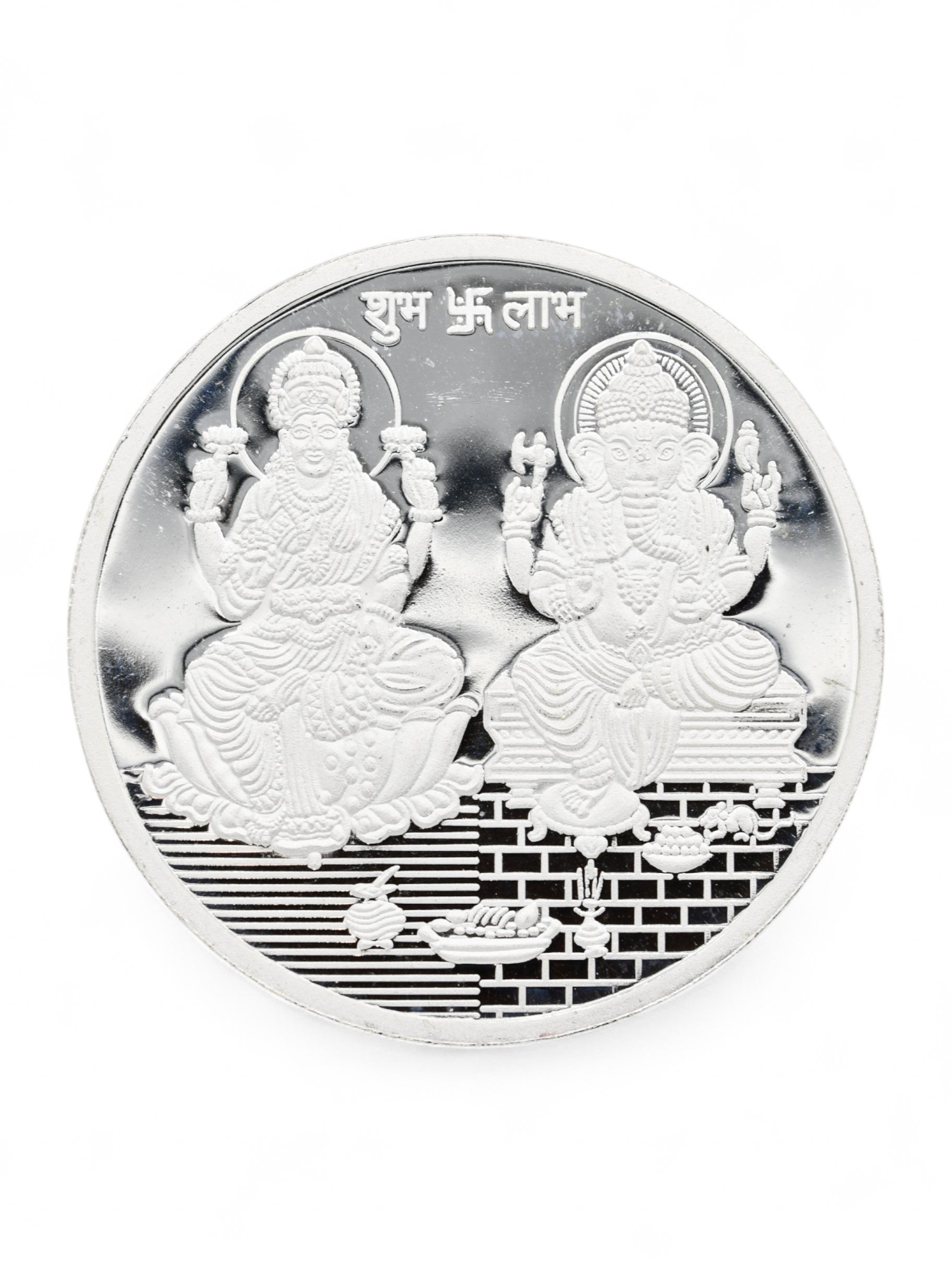 50 Grams Silver Laxmiji & Ganesha Coin