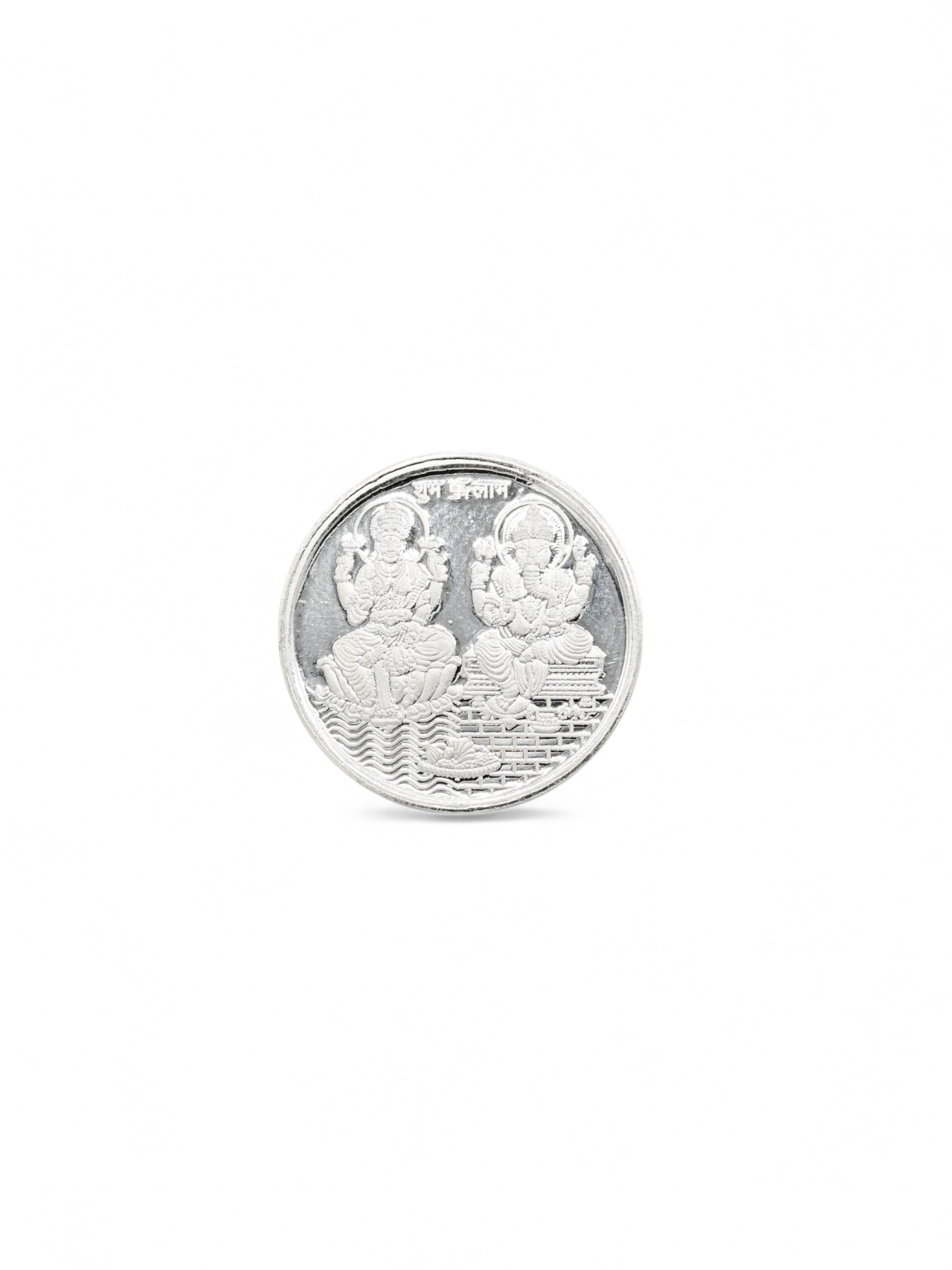 5 Grams Silver Laxmiji & Ganesha Coin - Roop Darshan