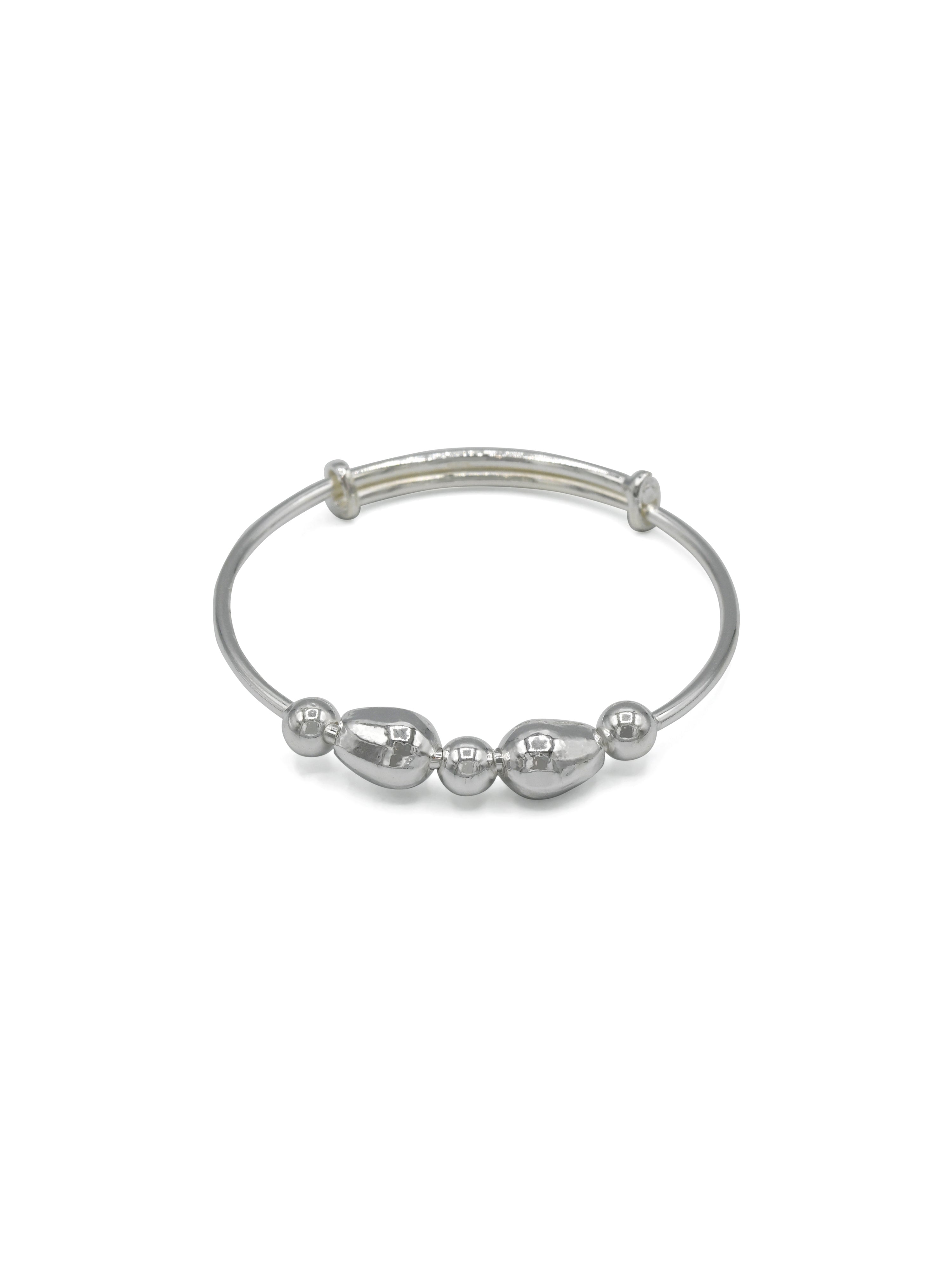 Silver Adjustable Pair Baby Bangle - Roop Darshan