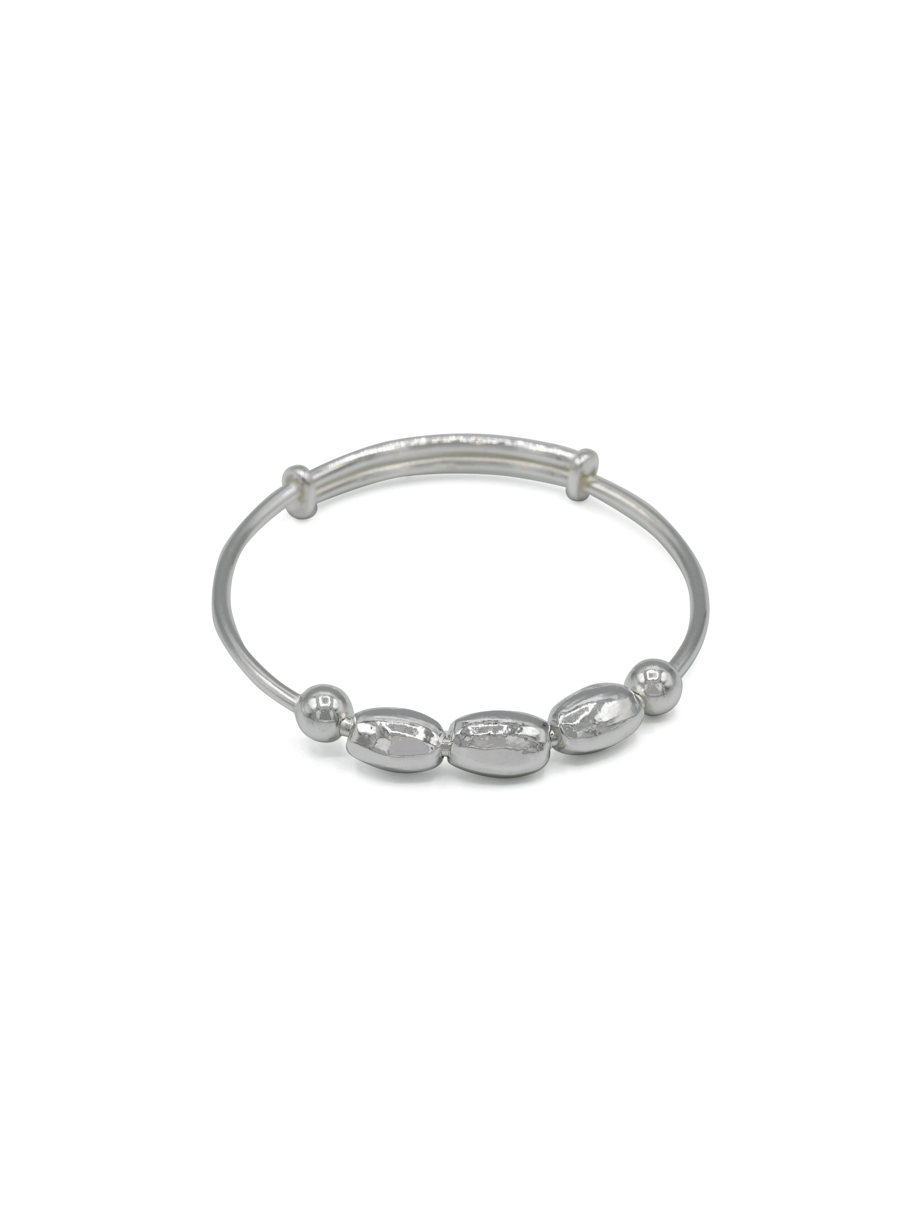 Silver Adjustable Pair Baby Bangle - Roop Darshan