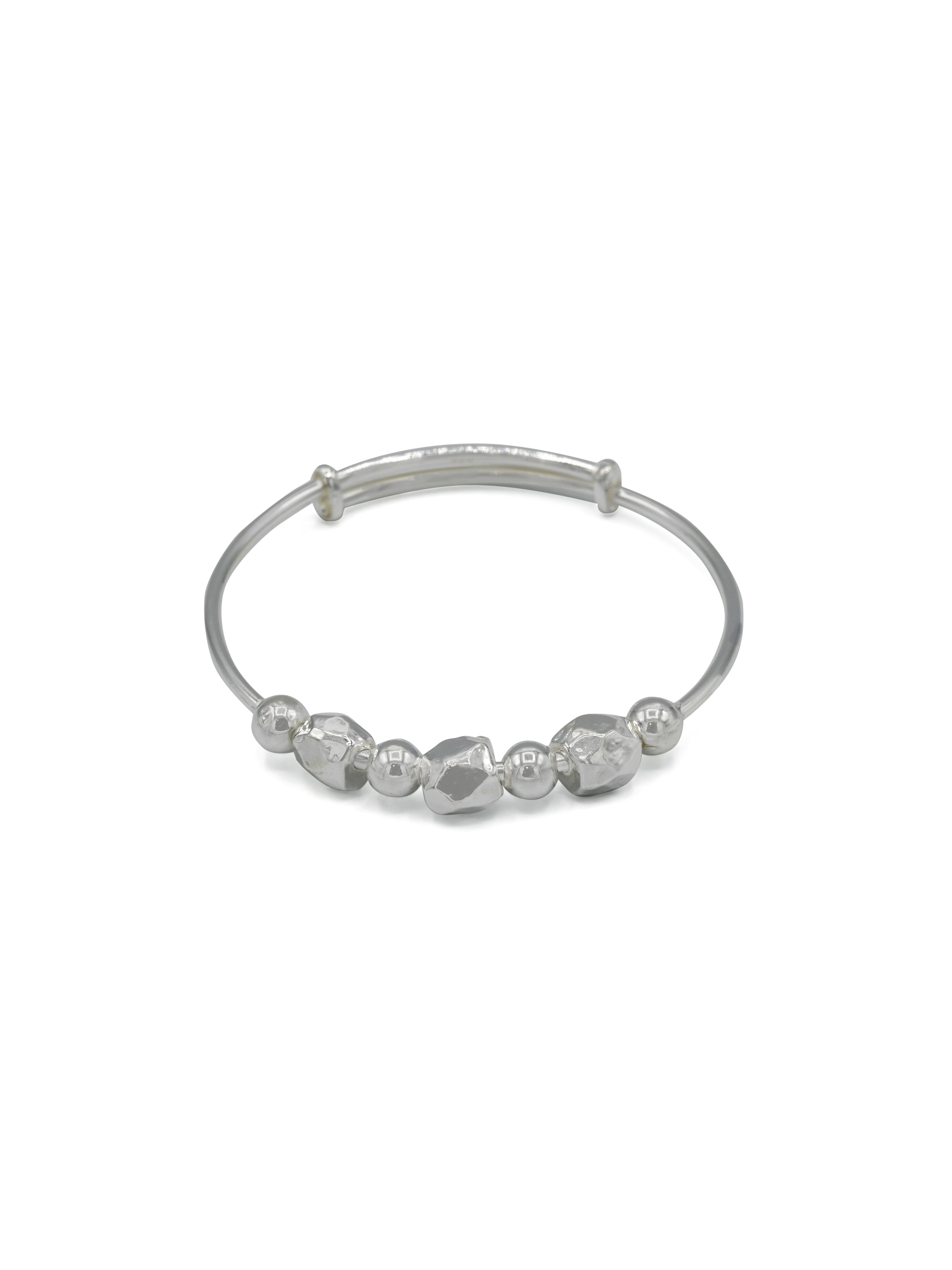 Silver Adjustable Pair Baby Bangle - Roop Darshan
