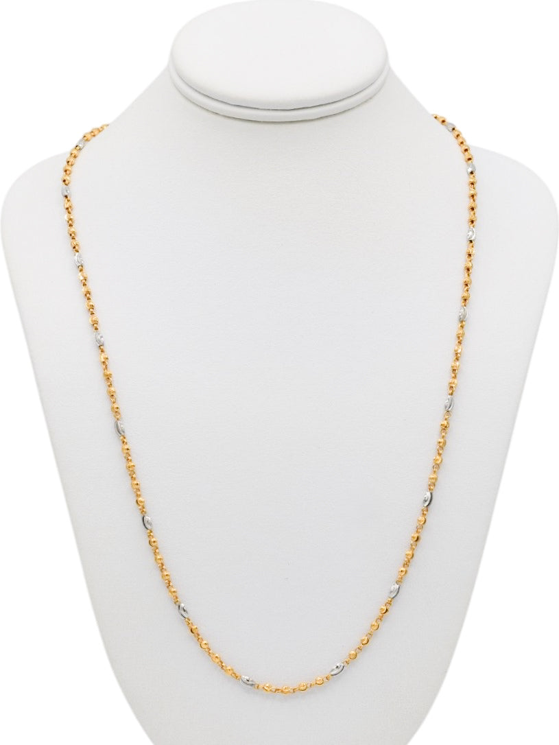 22ct Gold Two Tone Ball Fancy Chain
