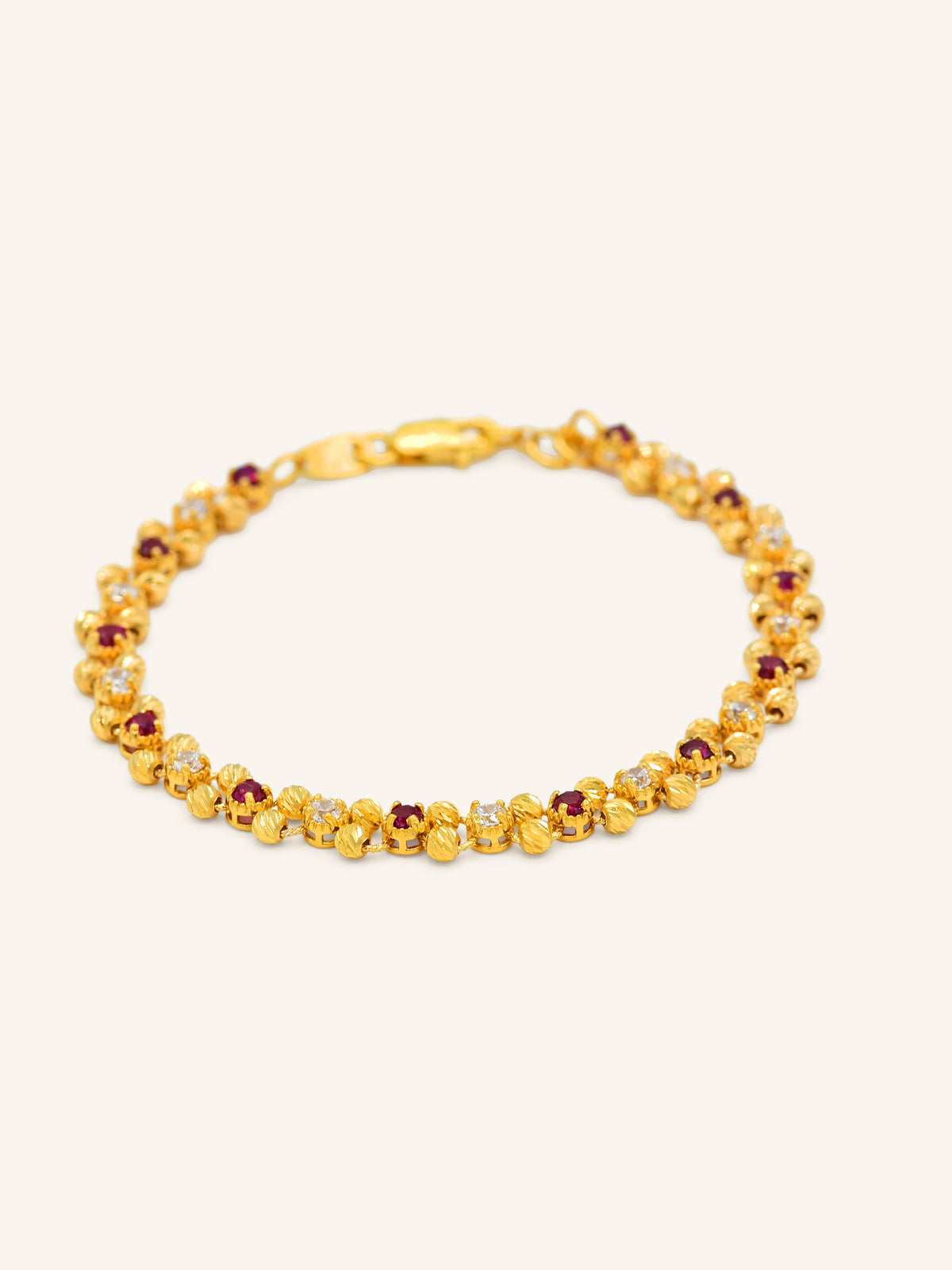 22ct Gold CZ Ball Bracelet