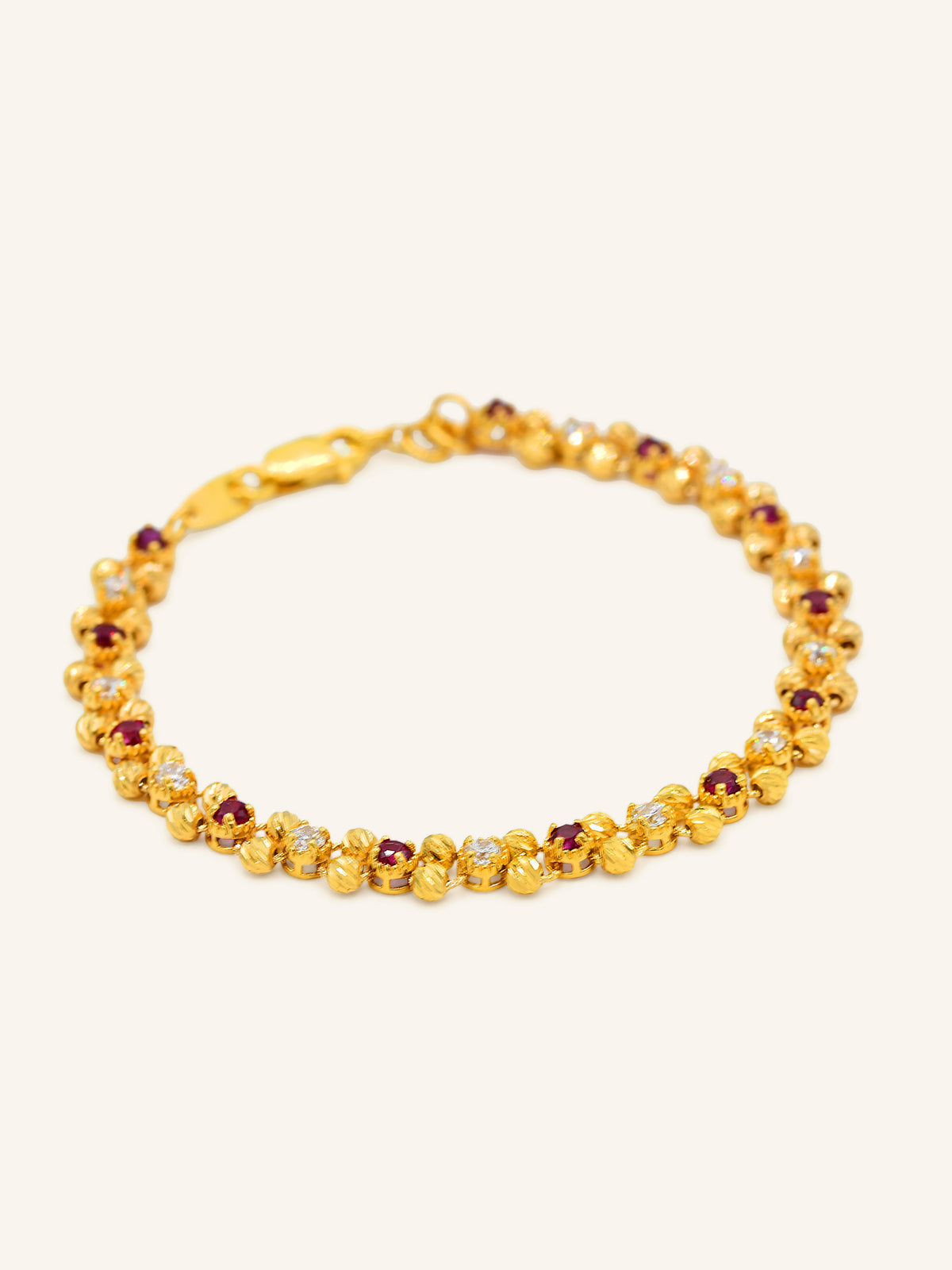 22ct Gold CZ Ball Bracelet