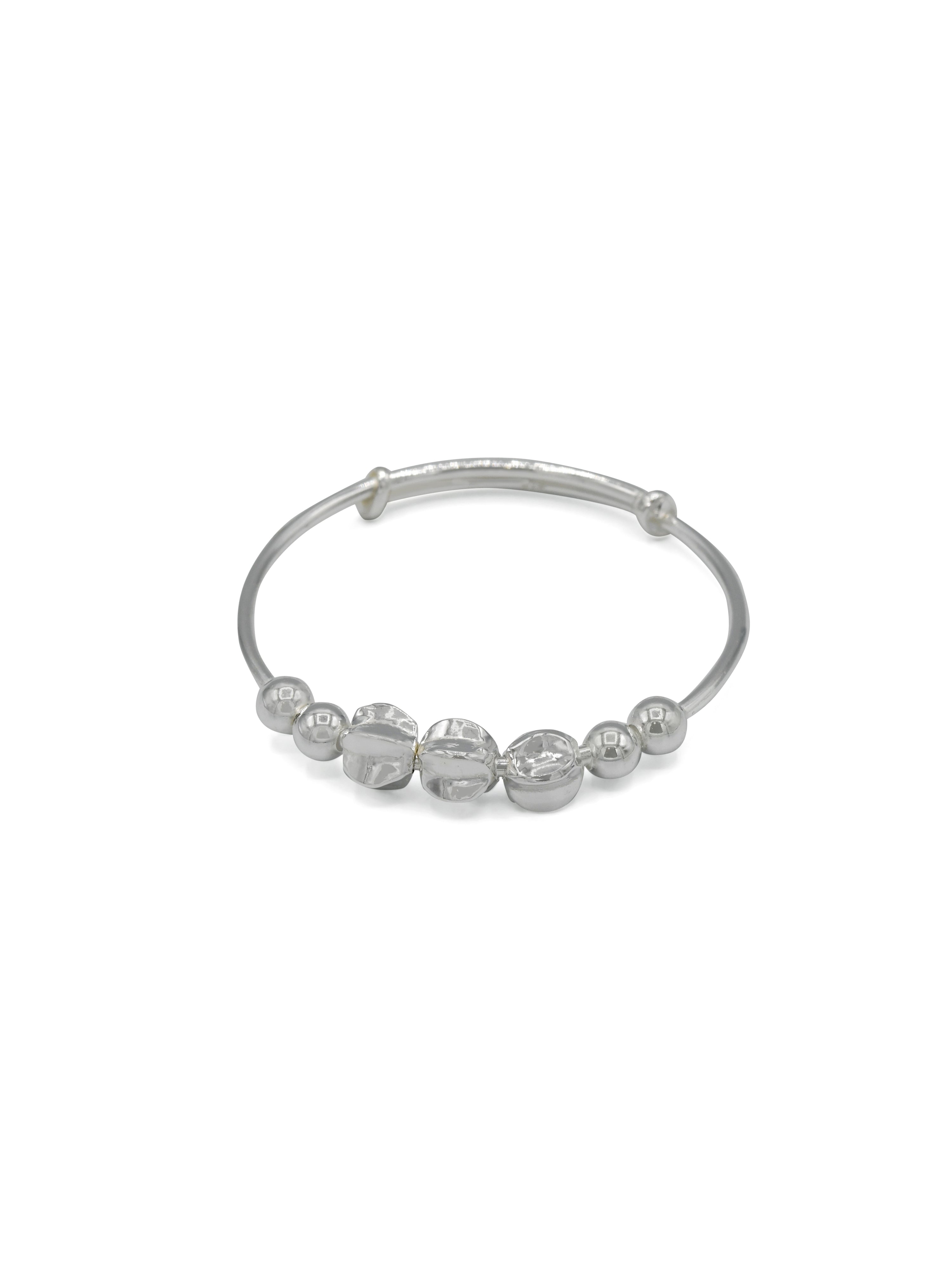 Silver Adjustable Pair Baby Bangle - Roop Darshan