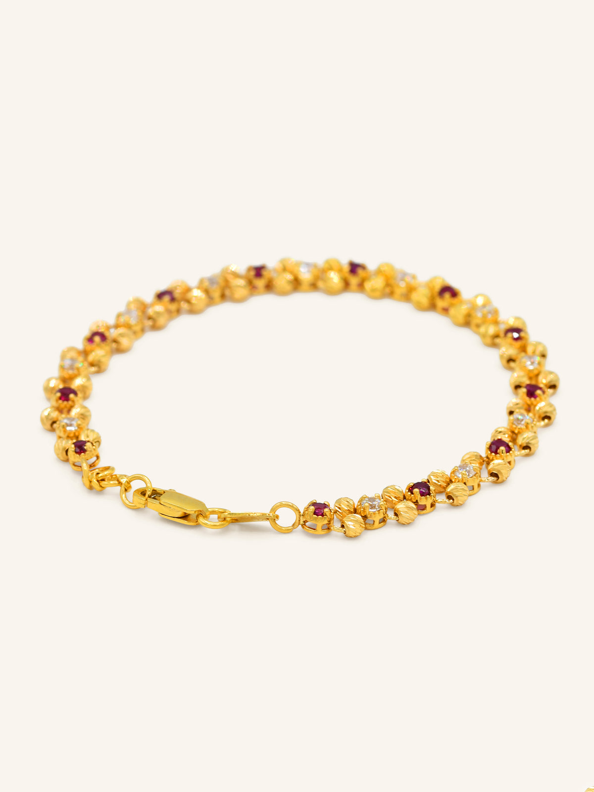 22ct Gold CZ Ball Bracelet