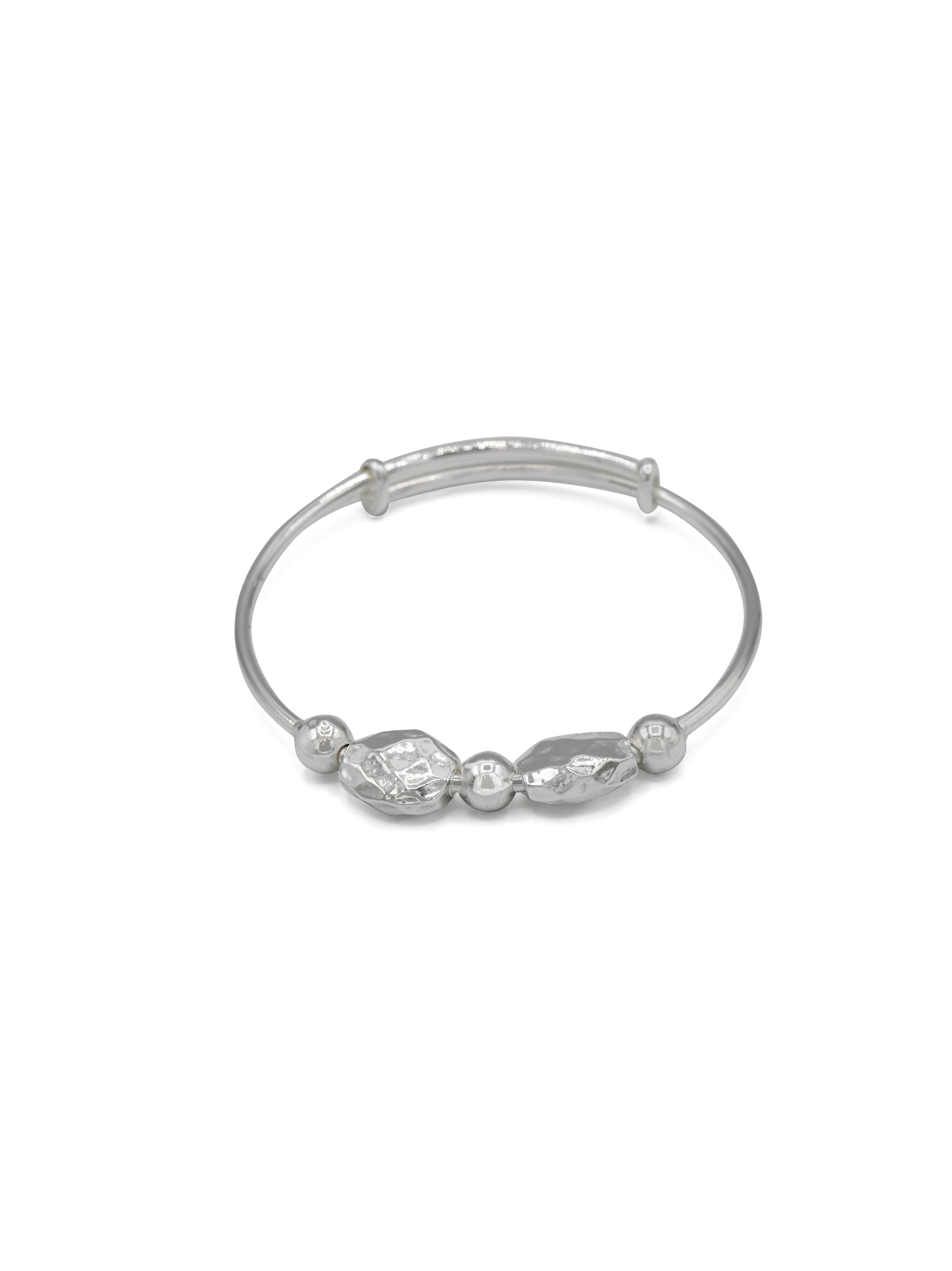 Silver Adjustable Pair Baby Bangle - Roop Darshan