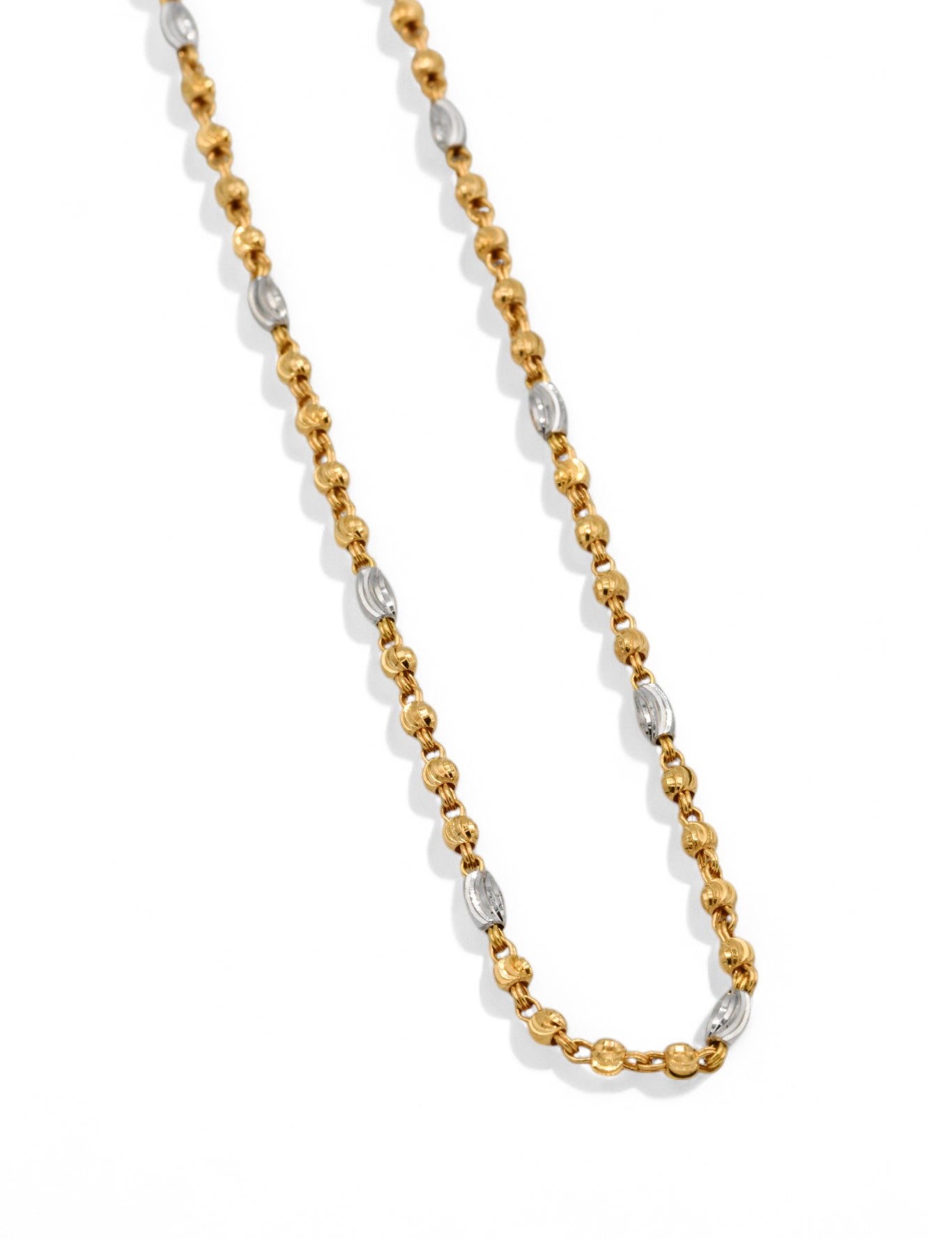 22ct Gold Two Tone Ball Fancy Chain