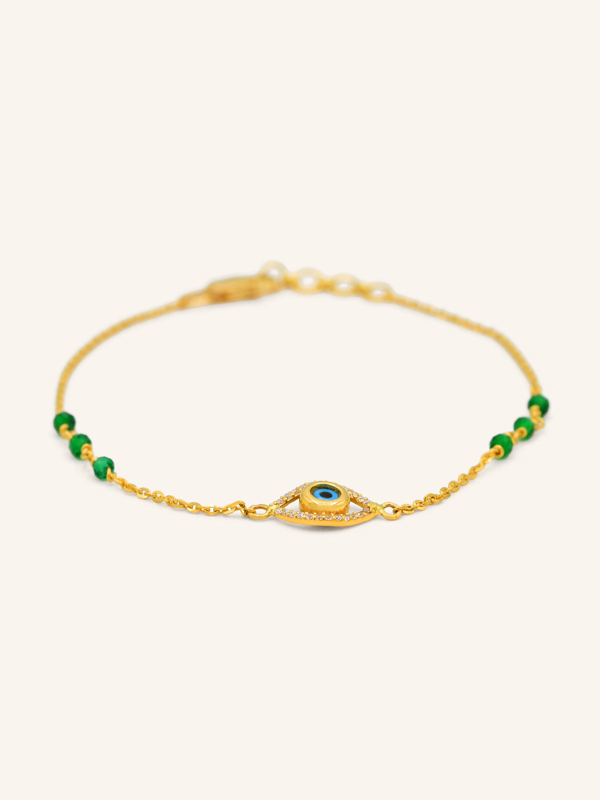 22ct Gold Evil Eye CZ Bracelet