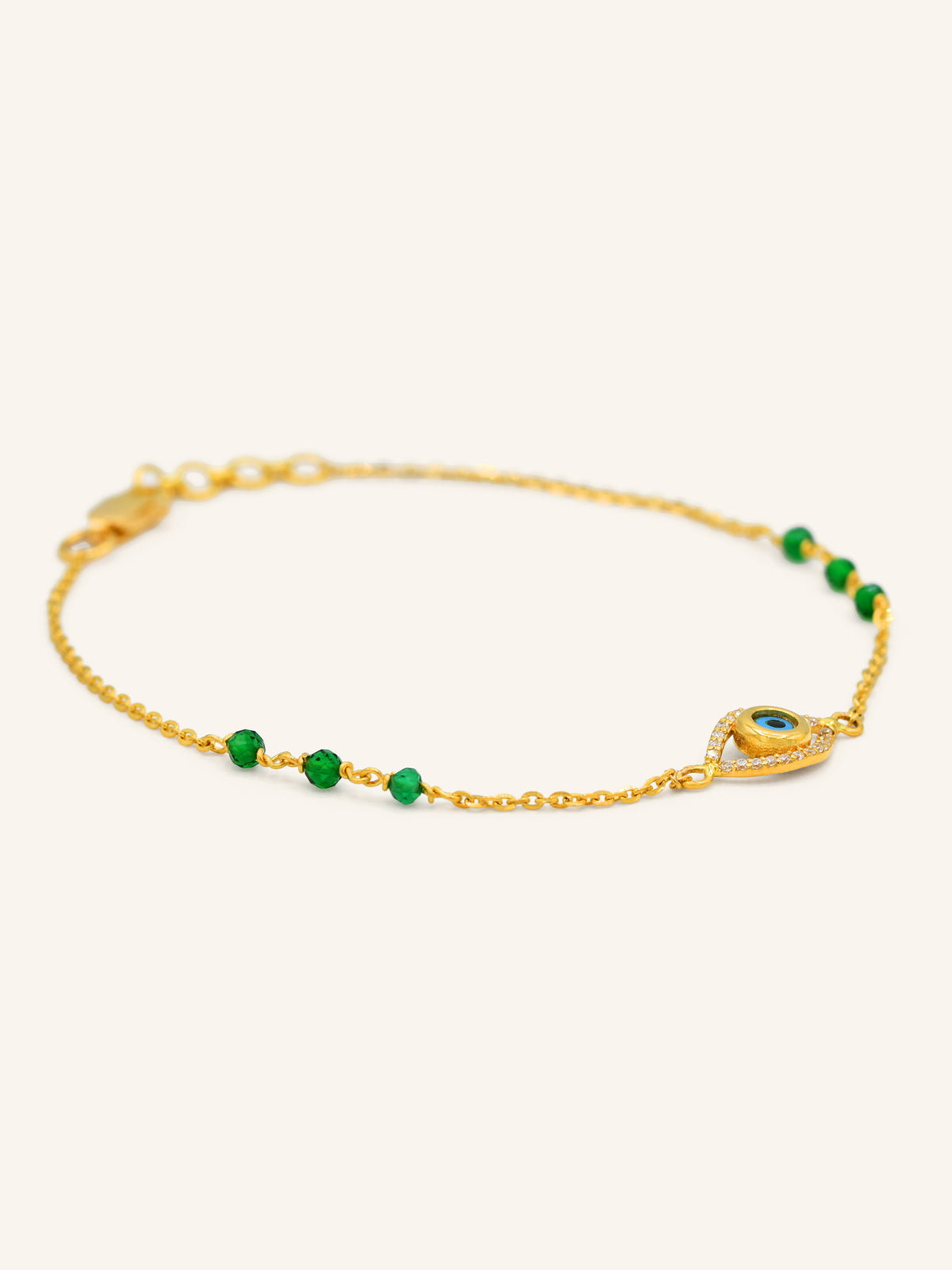 22ct Gold Evil Eye CZ Bracelet