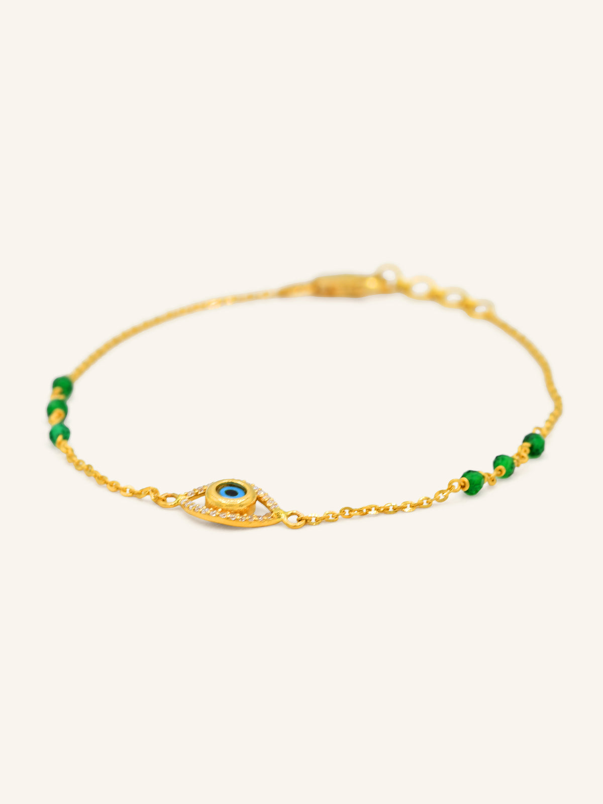 22ct Gold Evil Eye CZ Bracelet