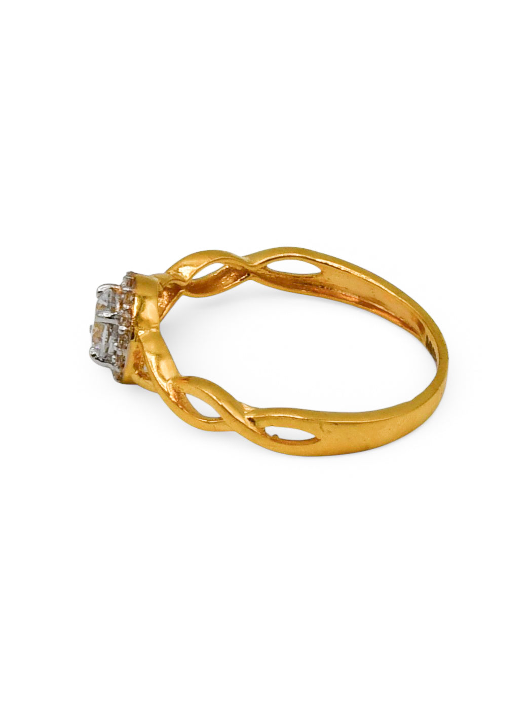 22Ct Gold Cz Ladies Ring - Roop Darshan
