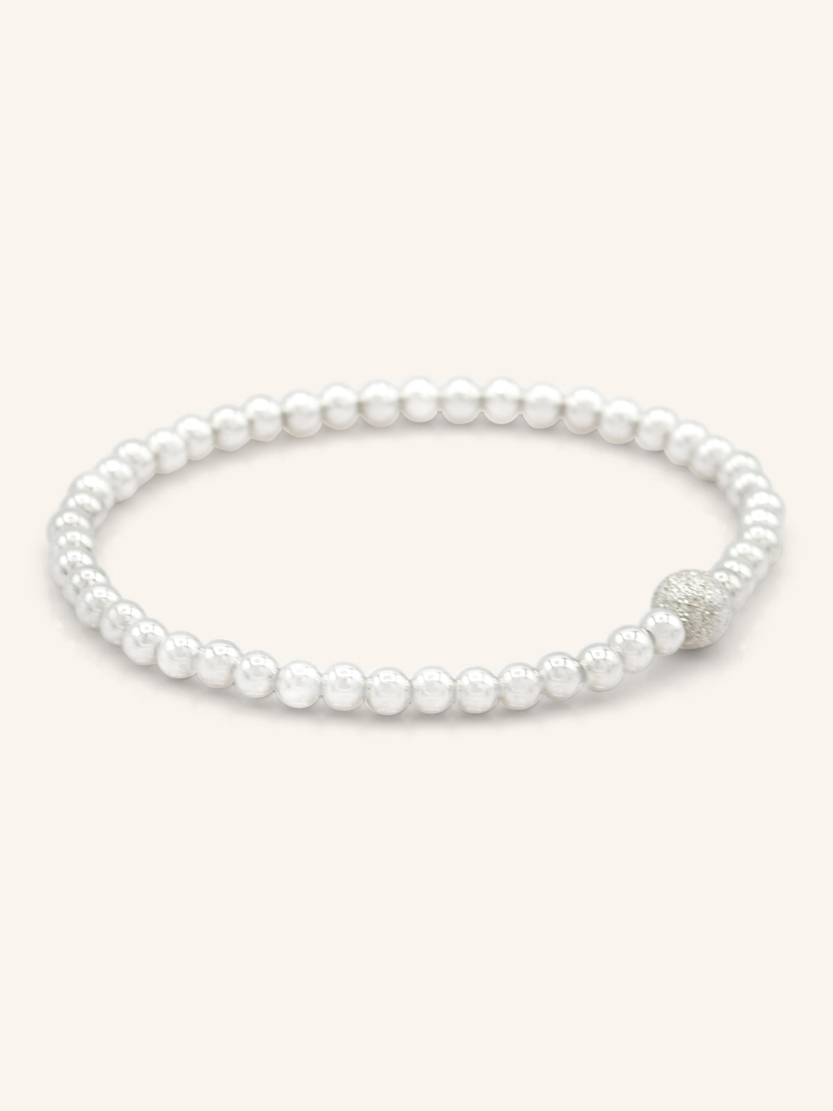 Sterling Silver Stretchable Ball Bracelet