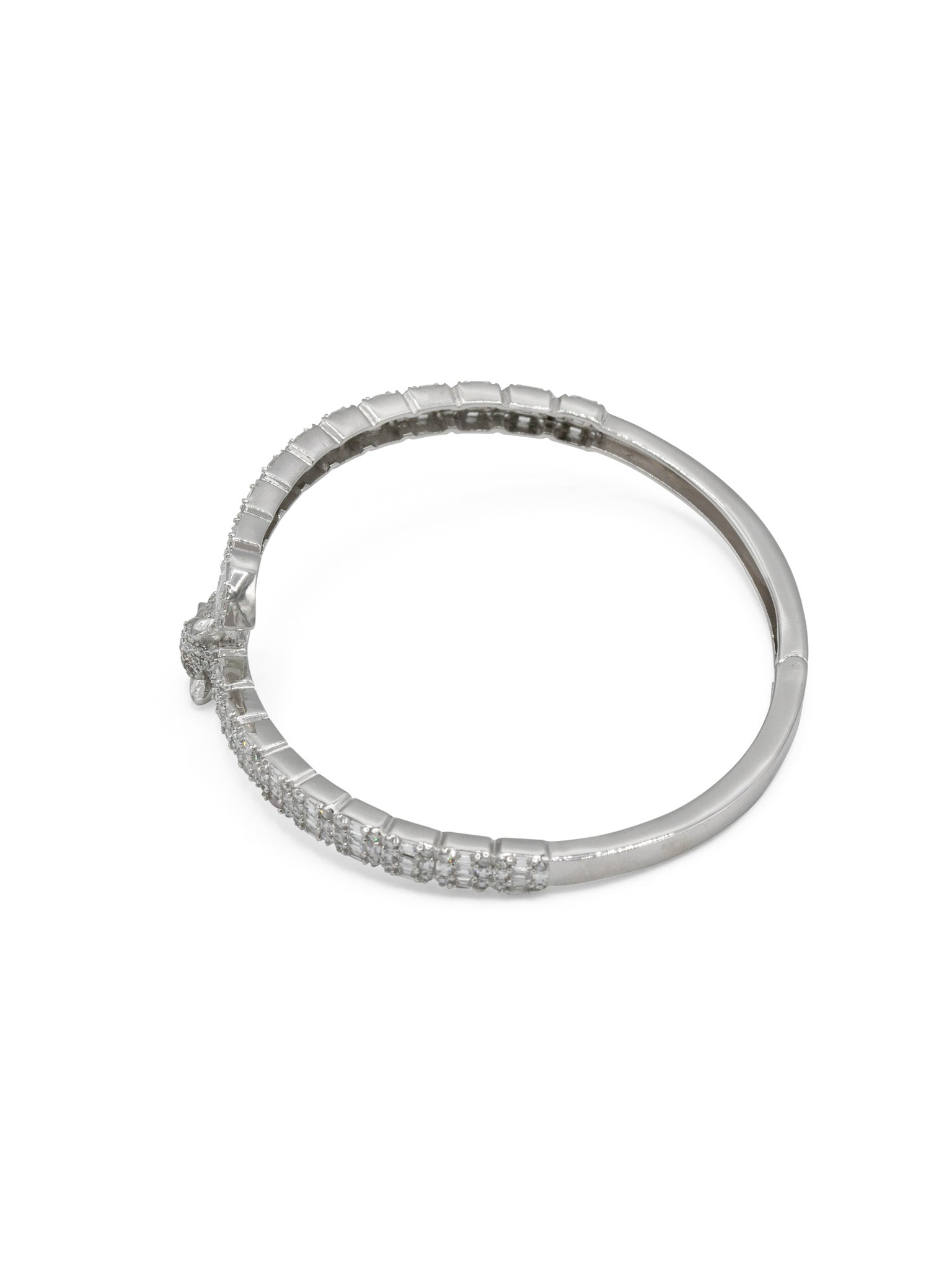 Sterling Silver CZ Ladies Bangle - Roop Darshan