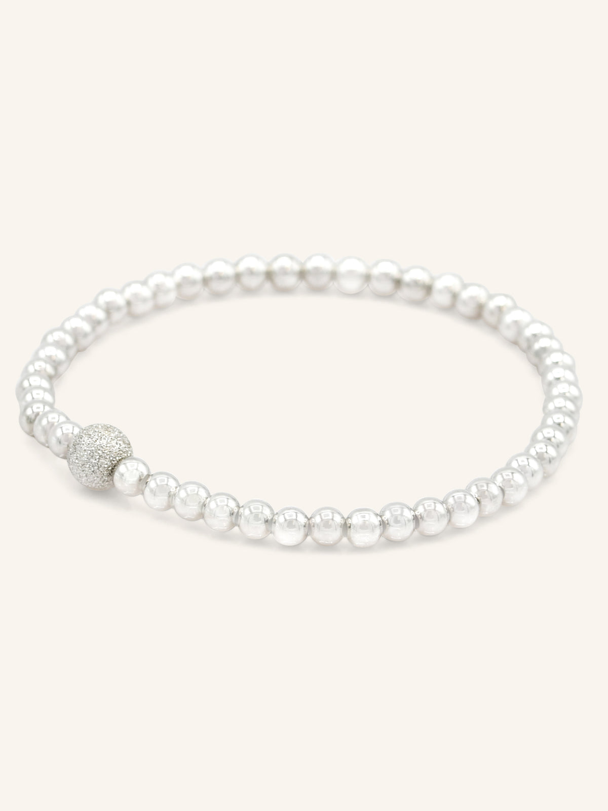 Sterling Silver Stretchable Ball Bracelet