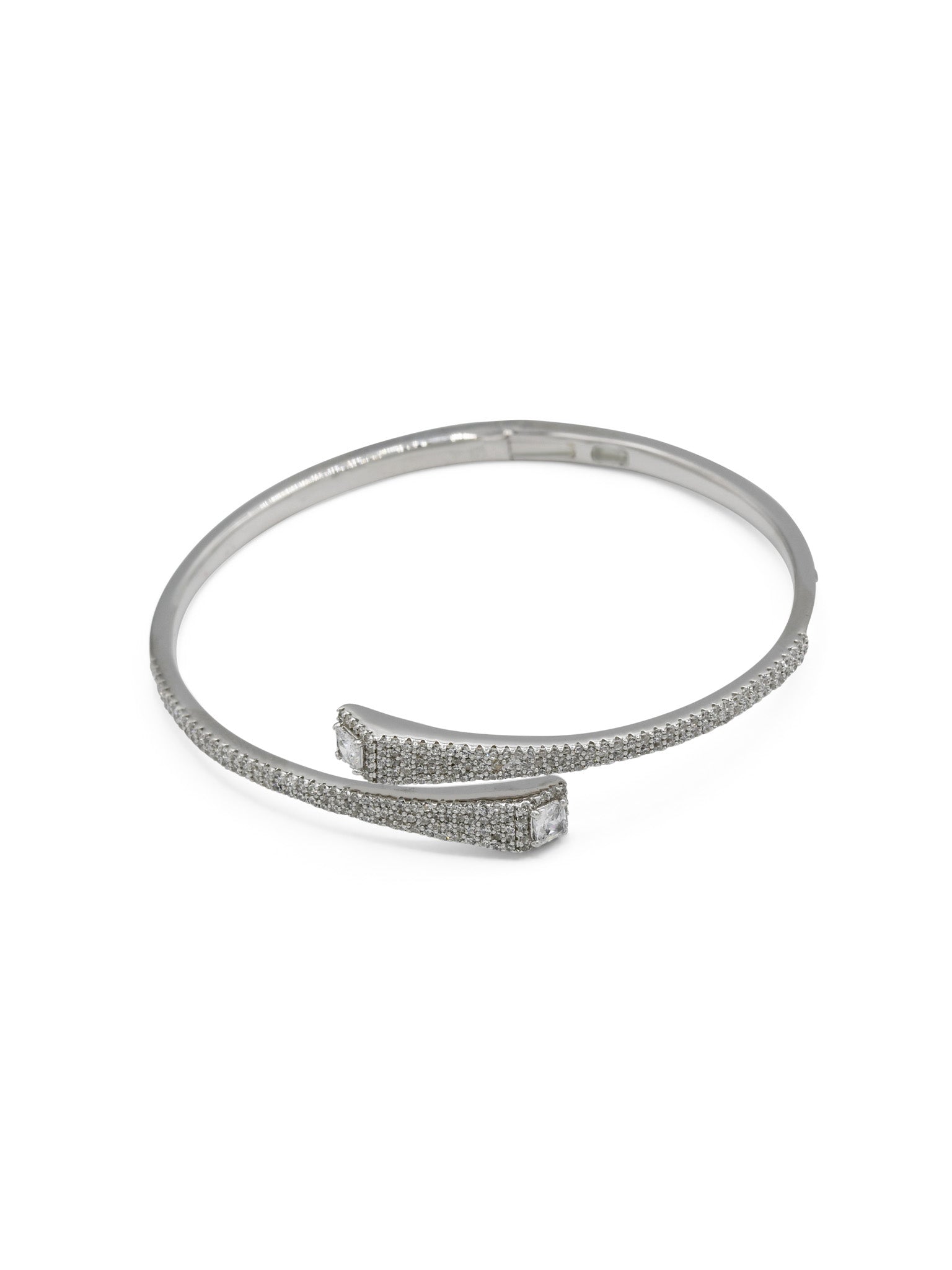 Sterling Silver CZ Ladies Bangle - Roop Darshan