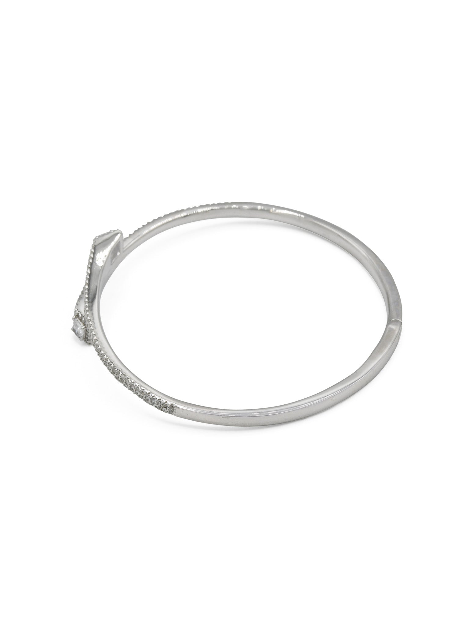 Sterling Silver CZ Ladies Bangle - Roop Darshan