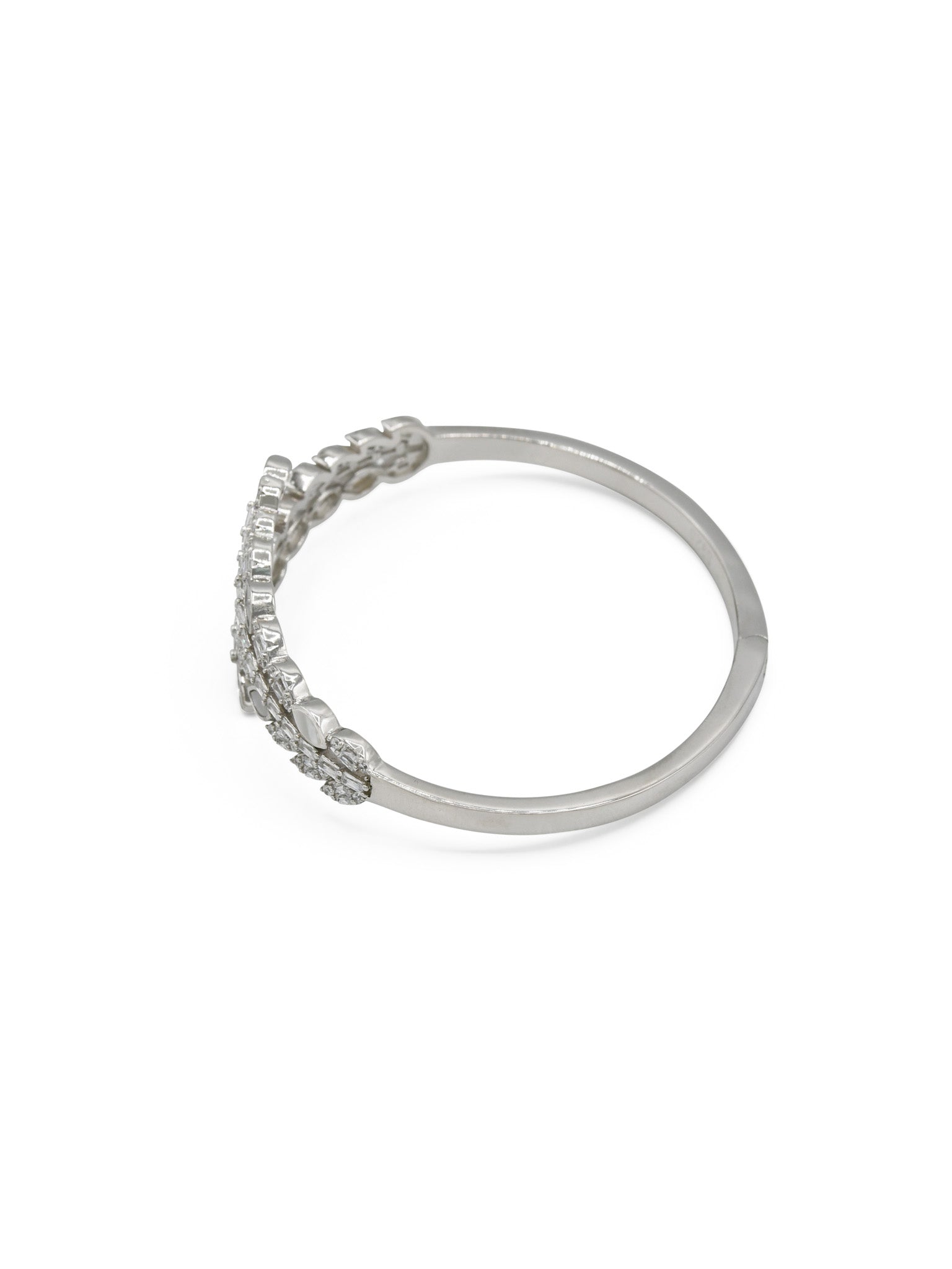 Sterling Silver CZ Ladies Bangle - Roop Darshan