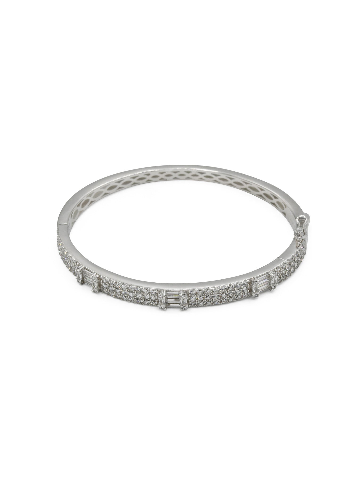 Sterling Silver CZ Ladies Bangle
