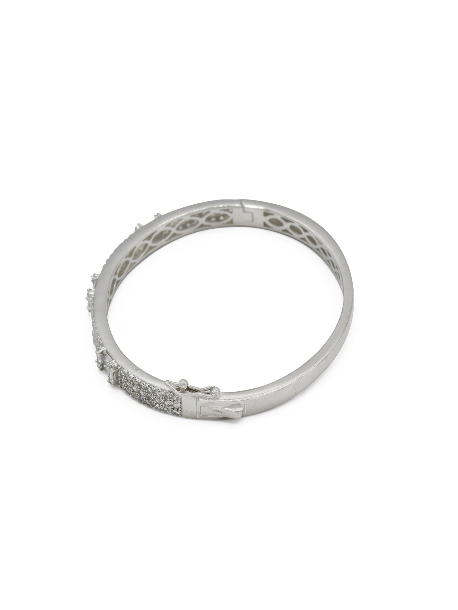 Sterling Silver CZ Ladies Bangle